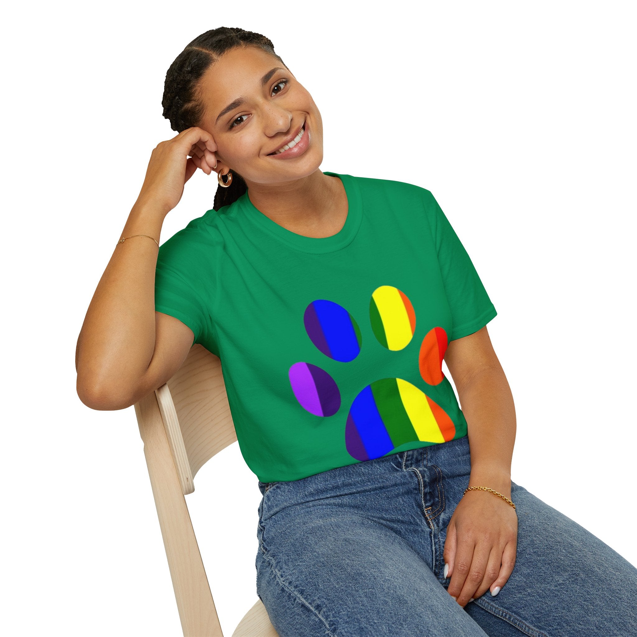 Pride Paw Print Unisex Softstyle T-Shirt