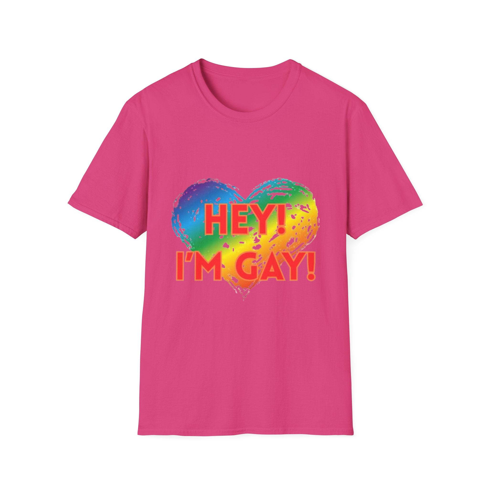 Hey I'm Gay! Unisex Softstyle T-Shirt