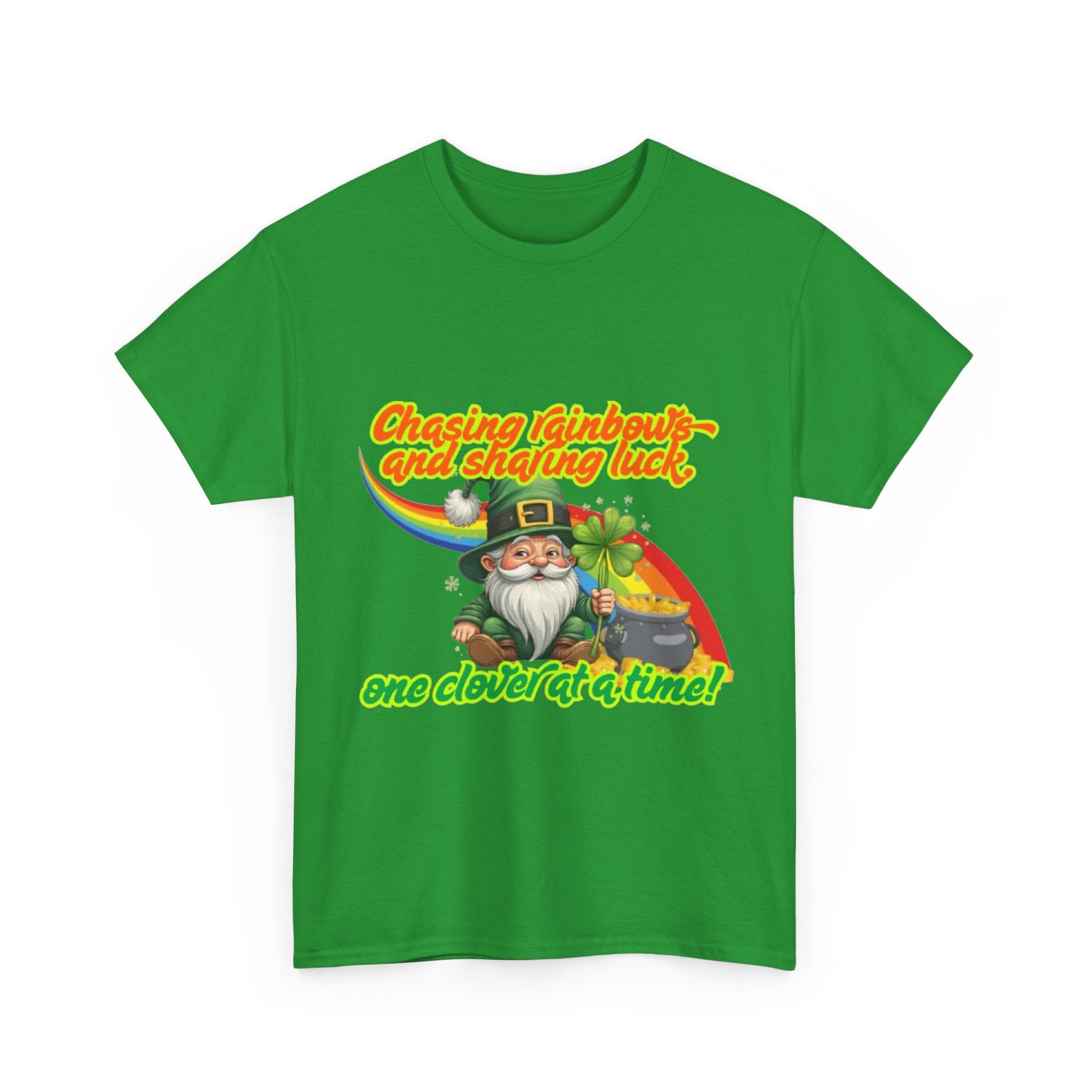 Chasing Rainbows And Sharing Luck, One Clover At A Time! Unisex Heavy Cotton T-Shirt