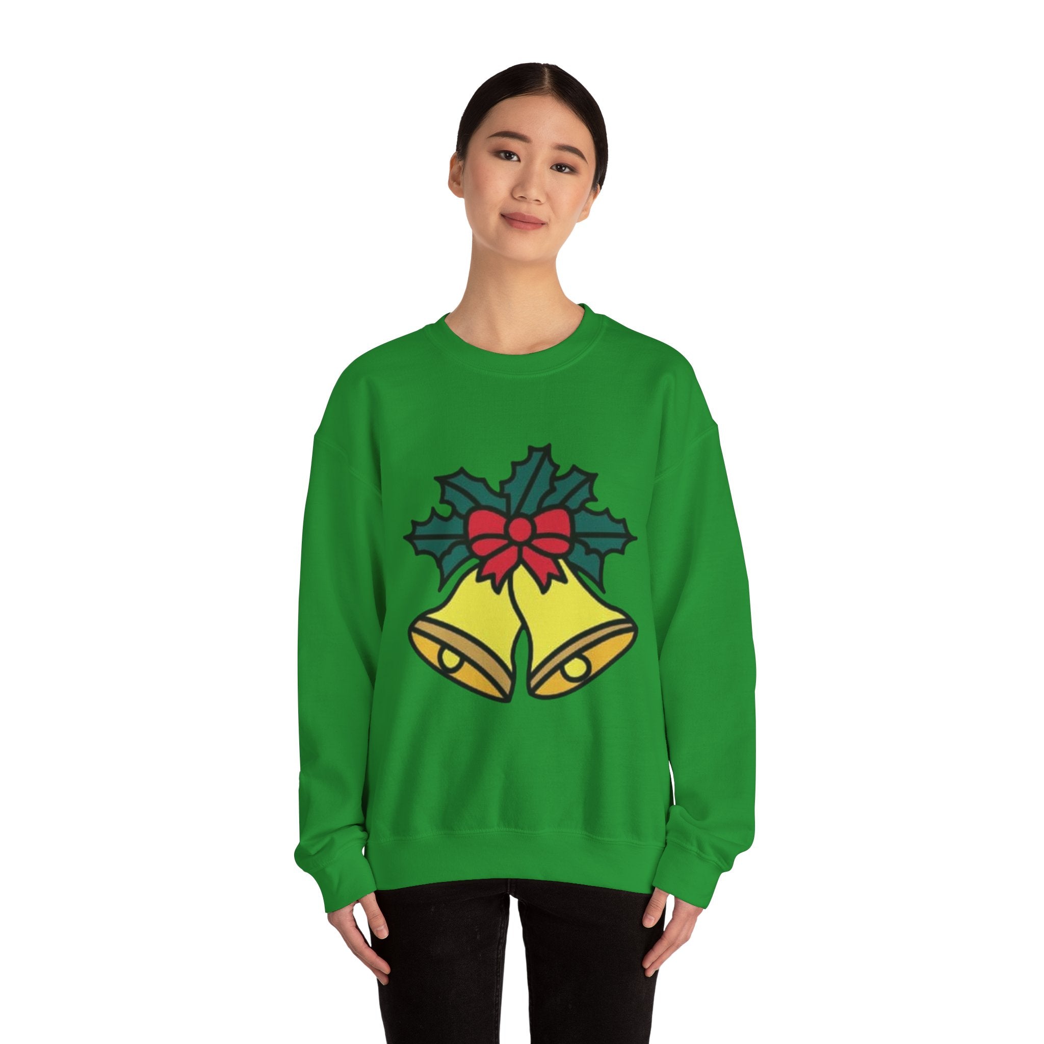 Festive Holiday Bells & Holly Unisex Heavy Blend™ Crewneck Sweatshirt