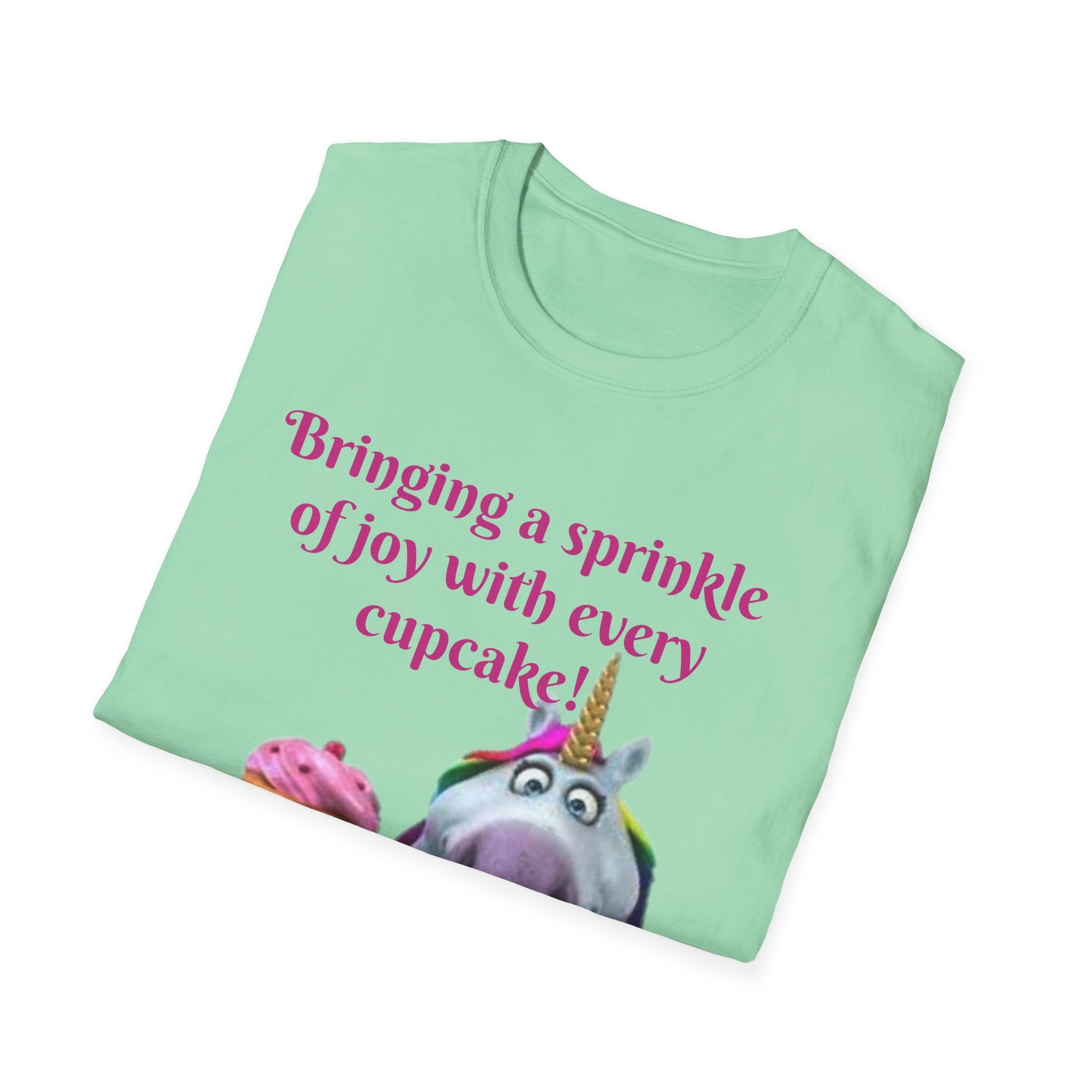 Bringing A Sprinkle Of Joy With Every Cupcake Unicorn Unisex Softstyle T-Shirt