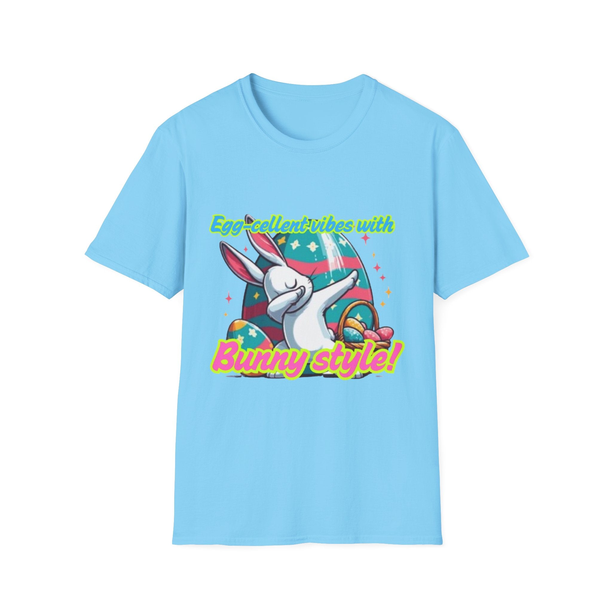 Egg-cellent Vibes With Bunny Style Unisex Softstyle T-Shirt