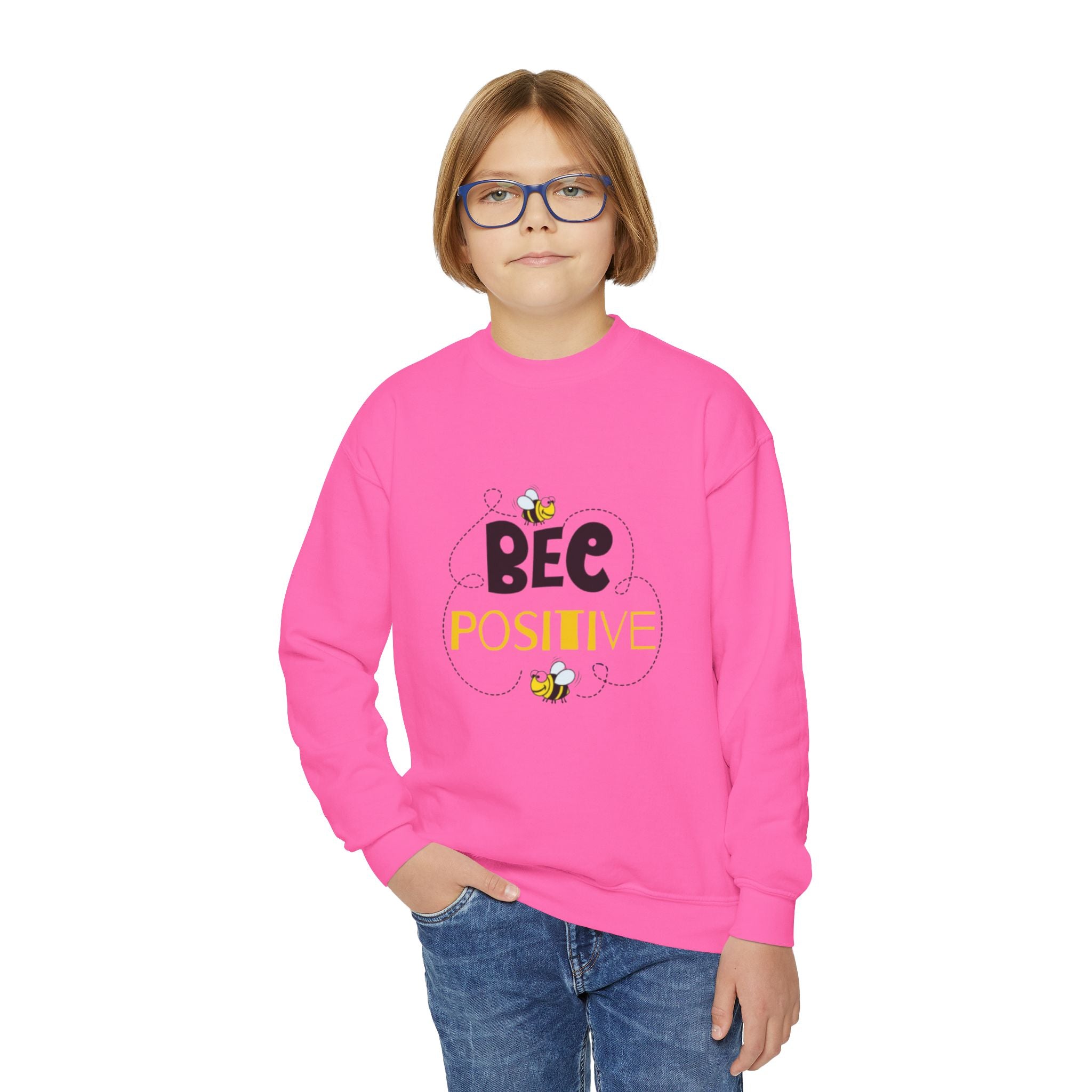 Bee Positive Youth Crewneck Sweatshirt