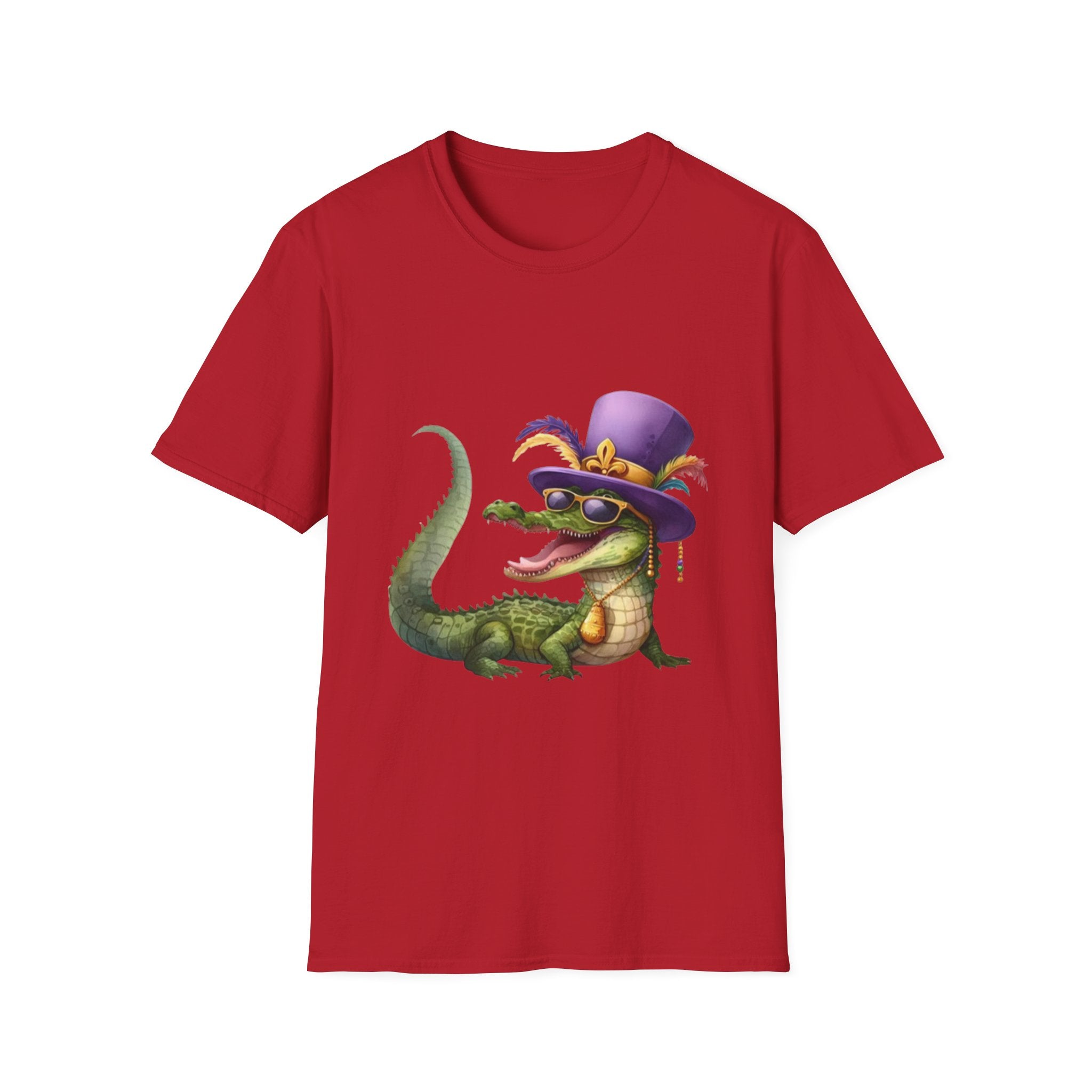 Mardi Gras Alligator Unisex Softstyle T-Shirt