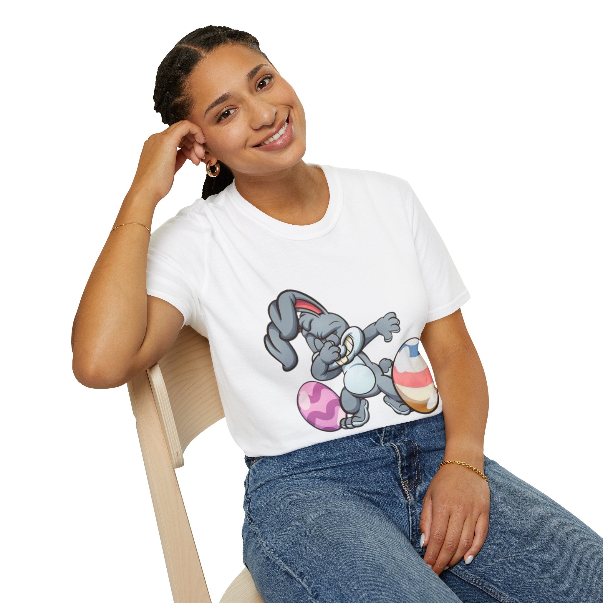 Dabbing Easter Bunny Unisex Softstyle T-Shirt