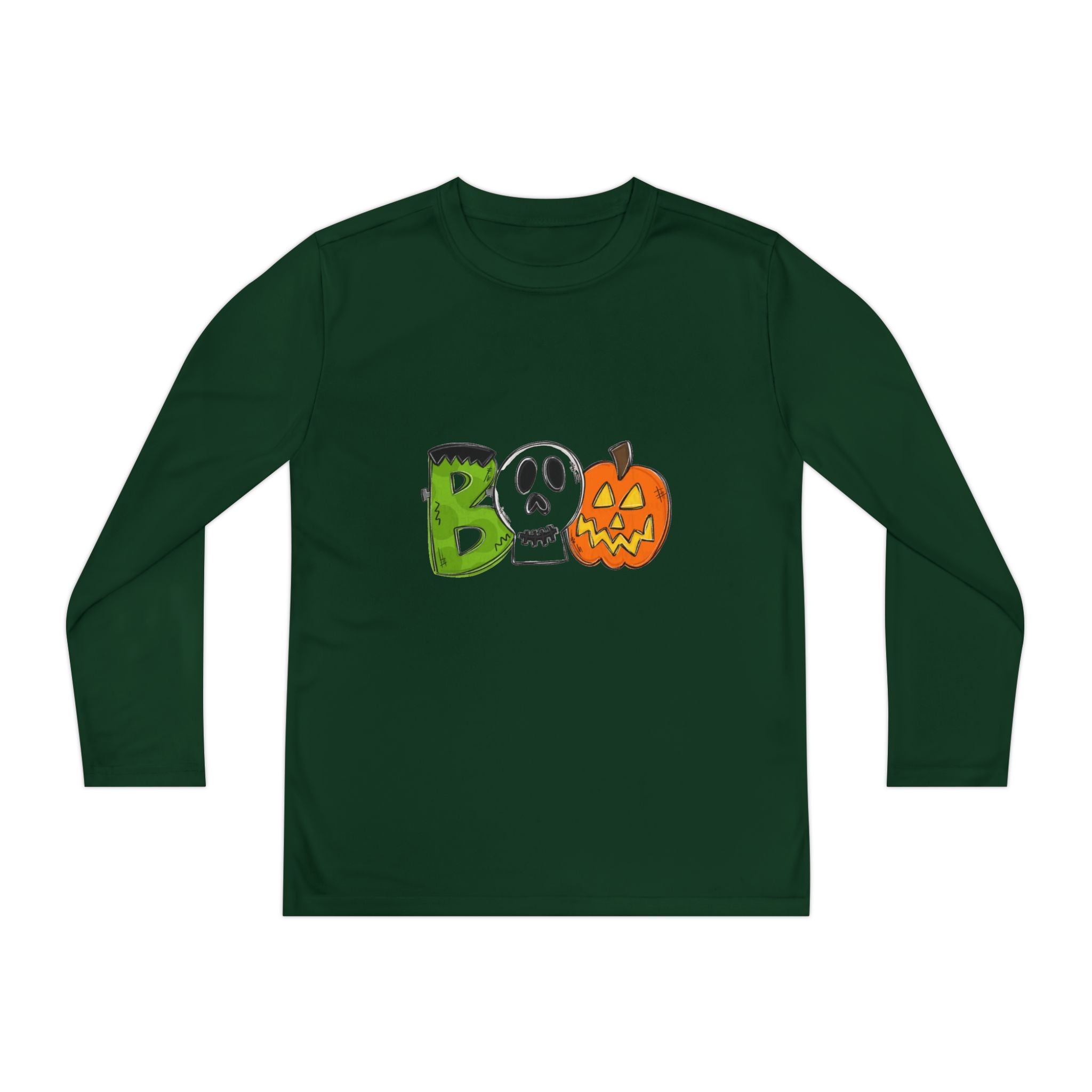Youth Halloween Boo Long Sleeve Competitor T-Shirt
