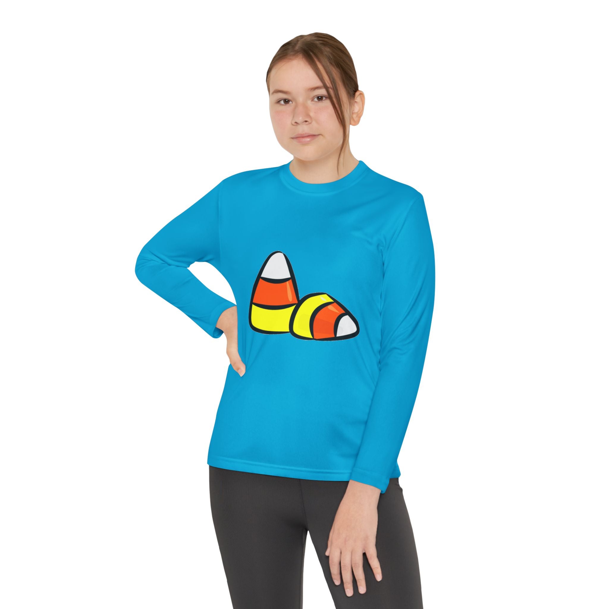 Halloween Candy Corn Youth Long Sleeve Competitor T-Shirt