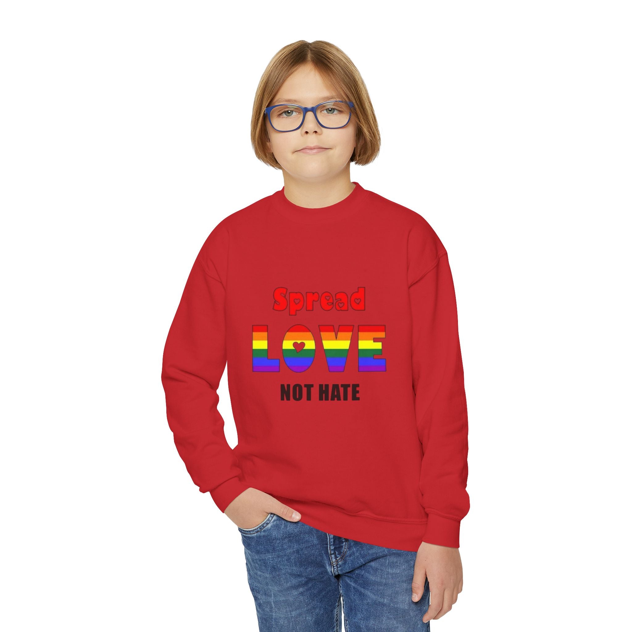Spread Love Not Hate Youth Crewneck Sweatshirt