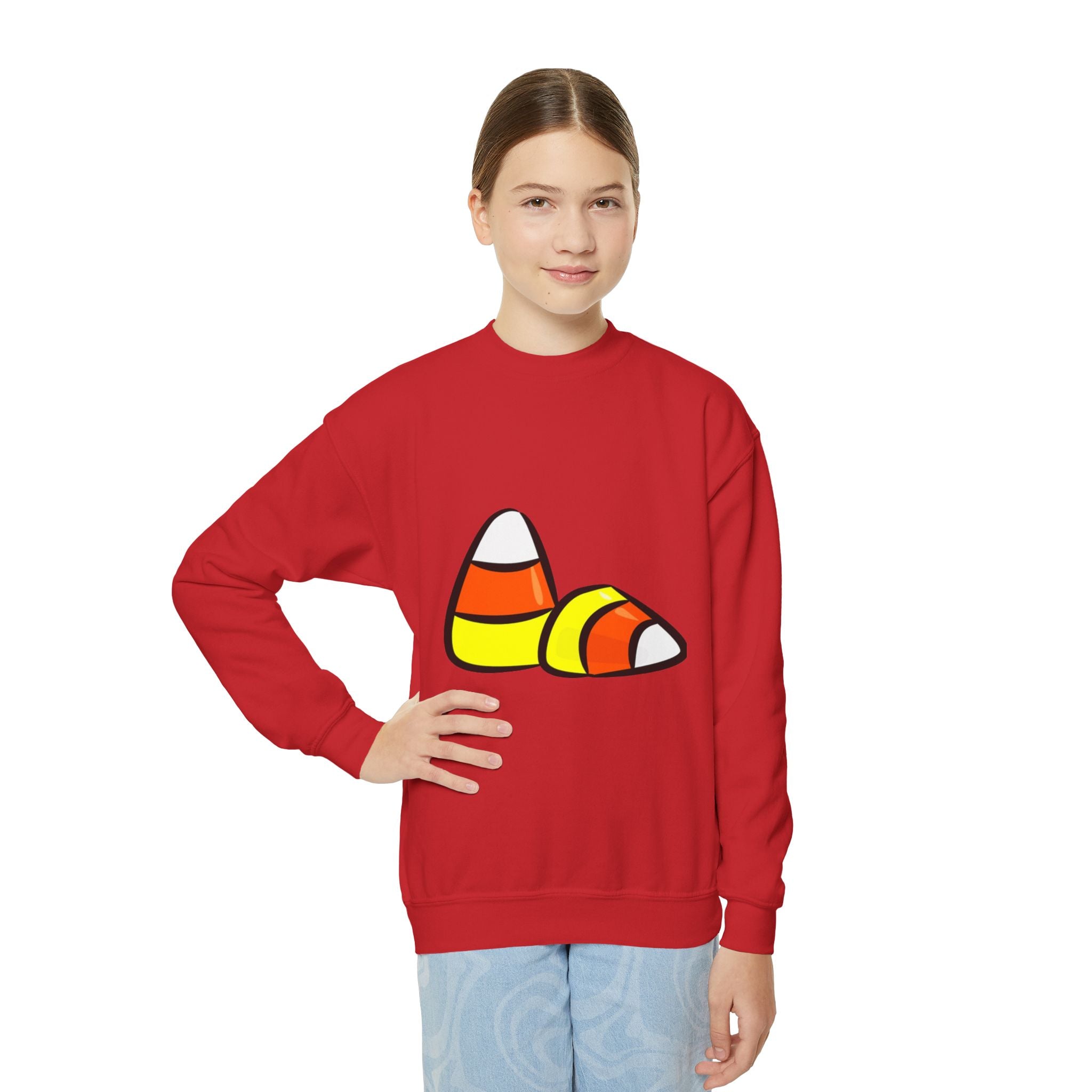 Halloween Candy Corn Youth Crewneck Sweatshirt