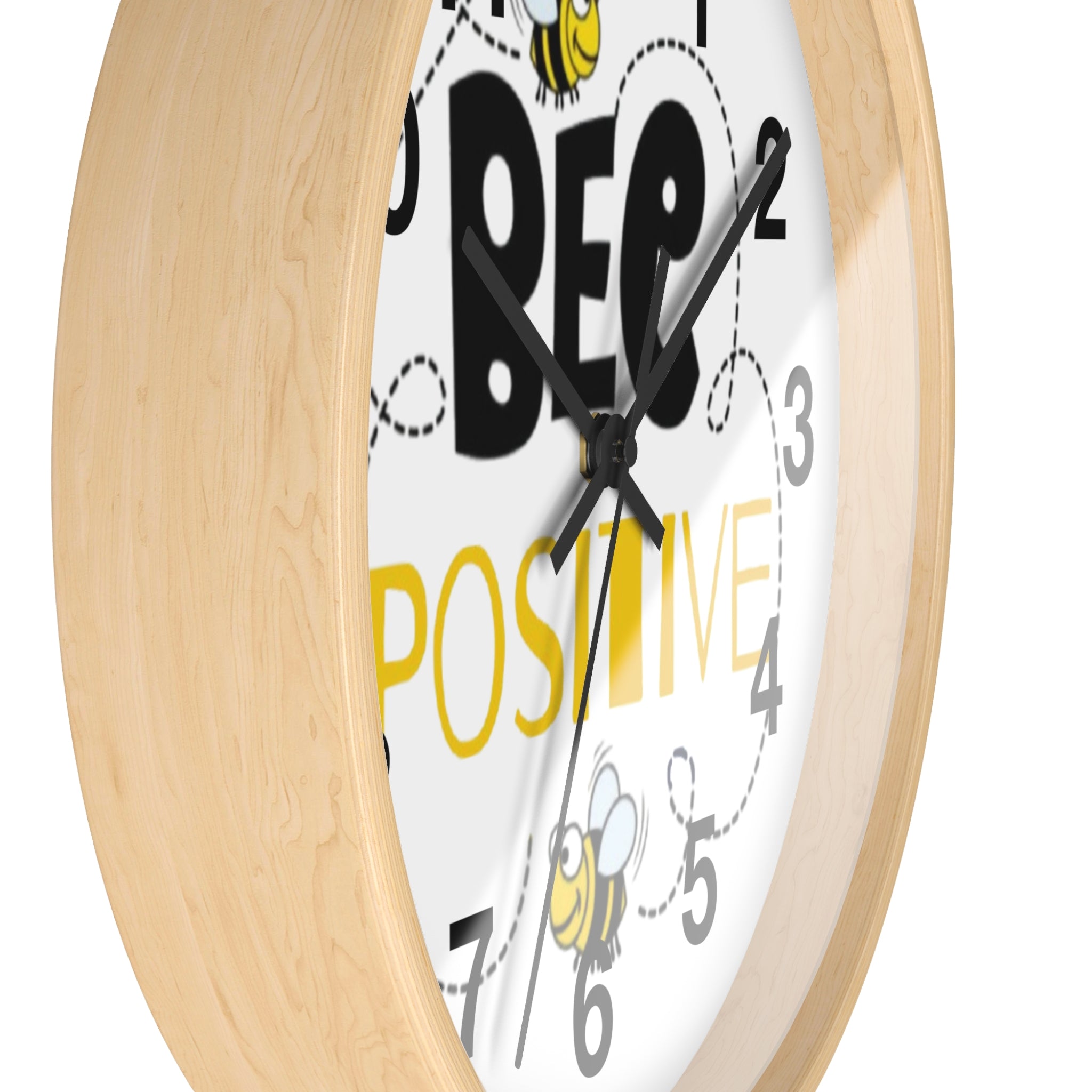 Bee Positive Inspirational Wall Clock