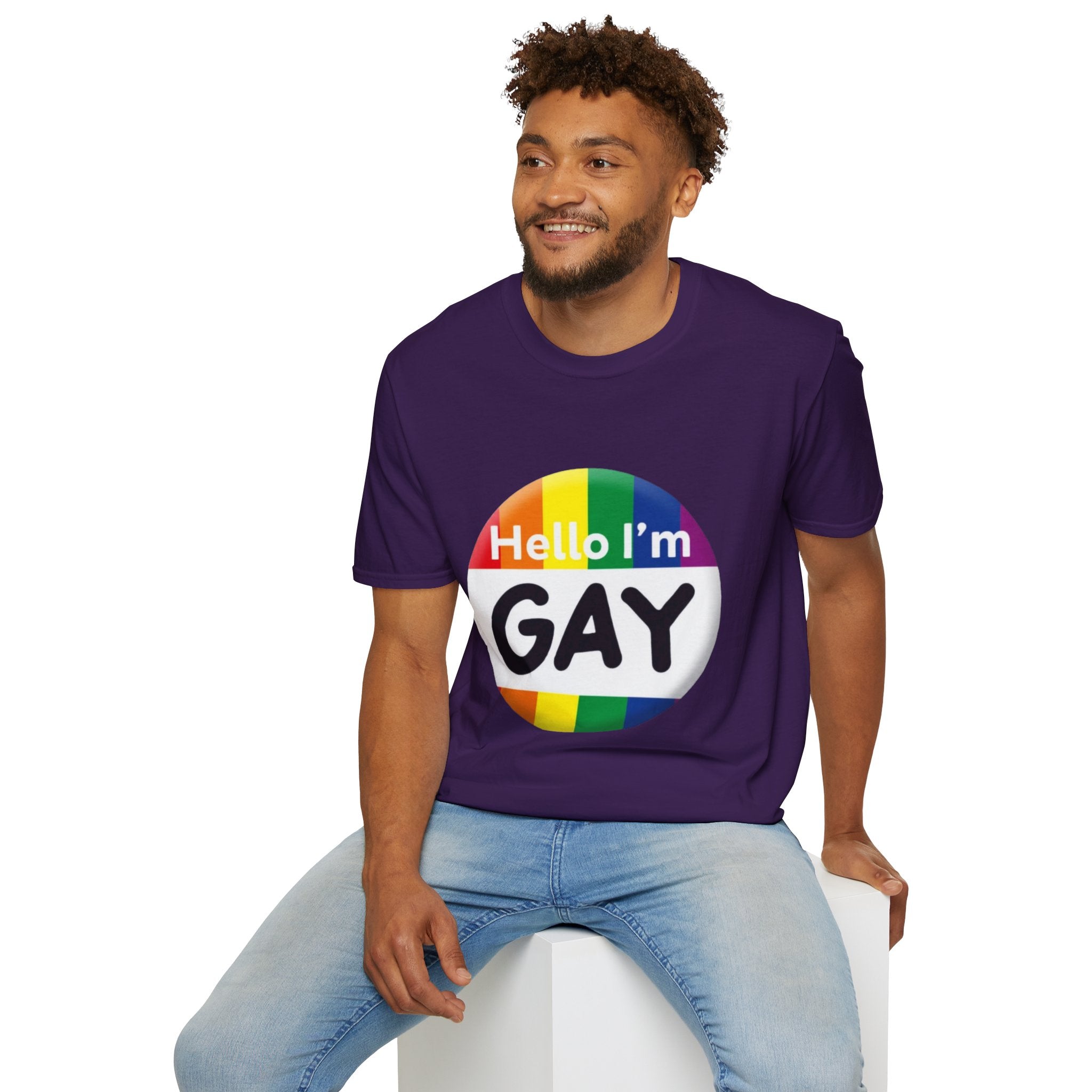 Hello I'm Gay Unisex Softstyle T-Shirt