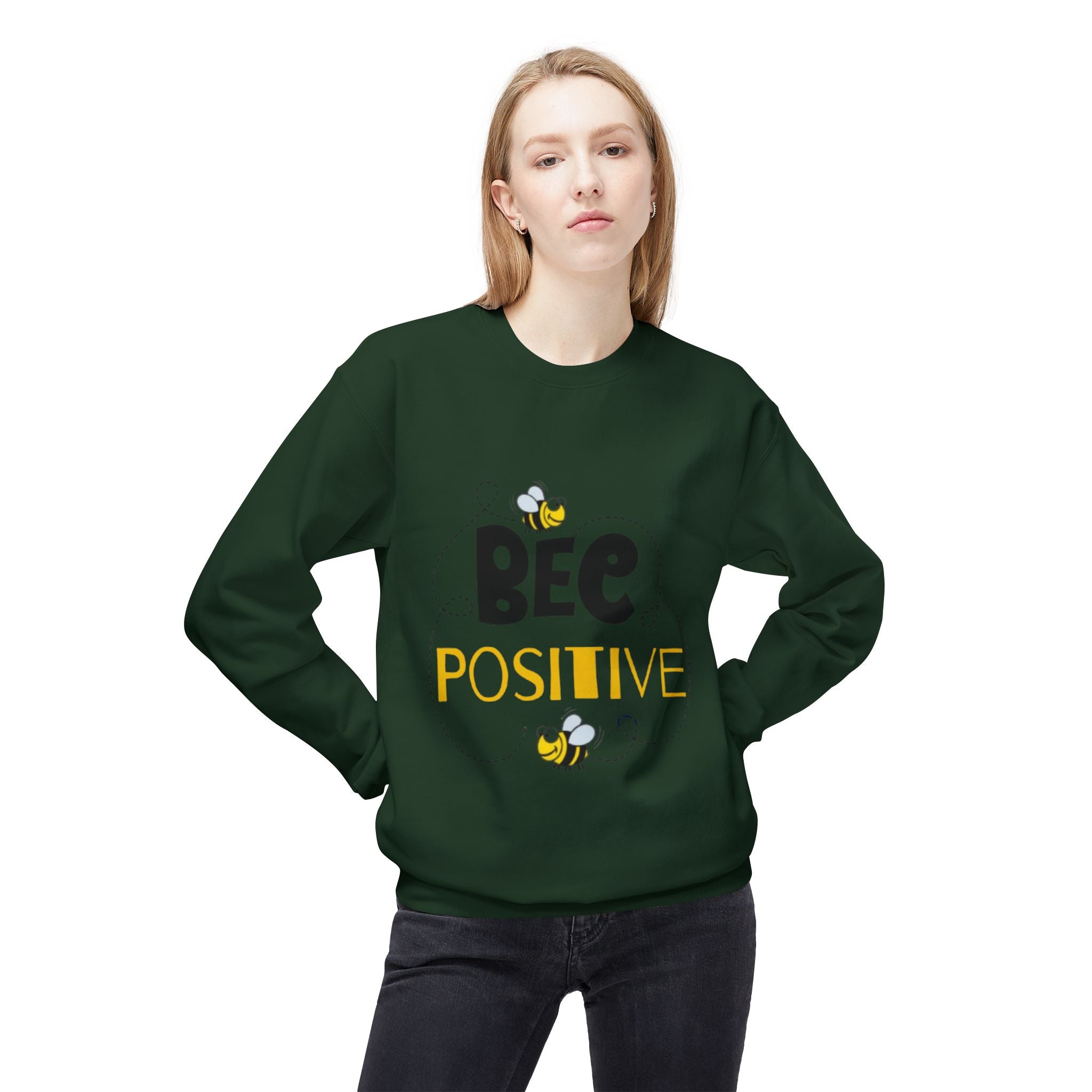 Bee Positive Midweight Softstyle Crewneck Sweatshirt