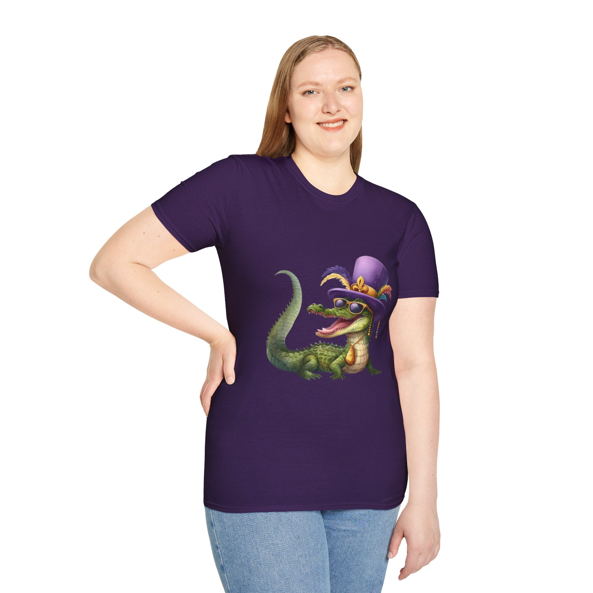 Mardi Gras Alligator Unisex Softstyle T-Shirt
