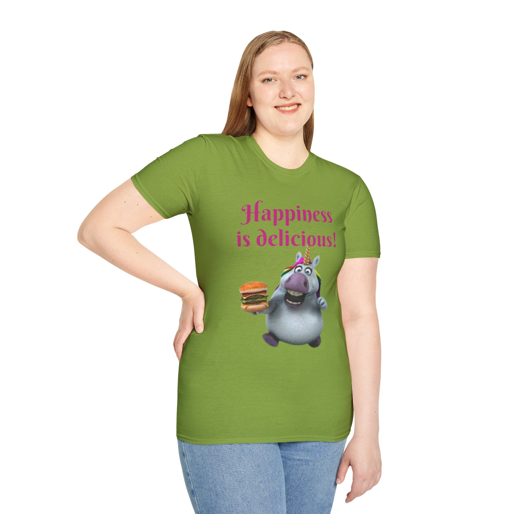Happiness Is Delicious Unicorn Unisex Softstyle T-Shirt