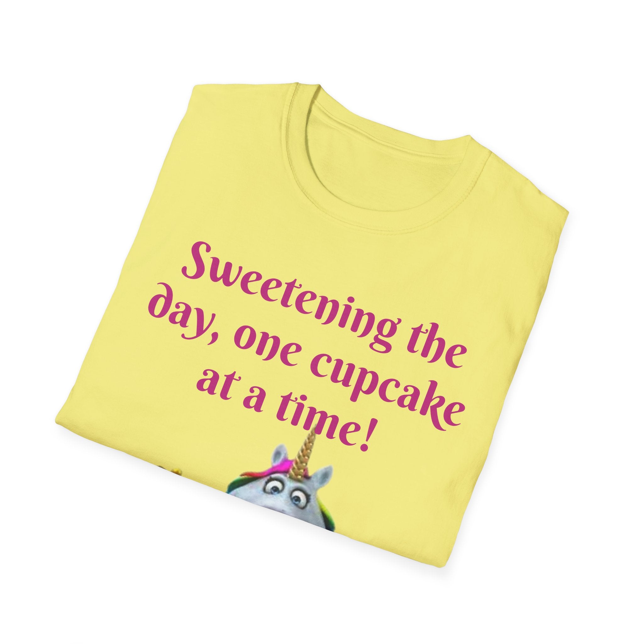Sweetening The Day, One Cupcake At A Time! Unicorn Unisex Softstyle T-Shirt