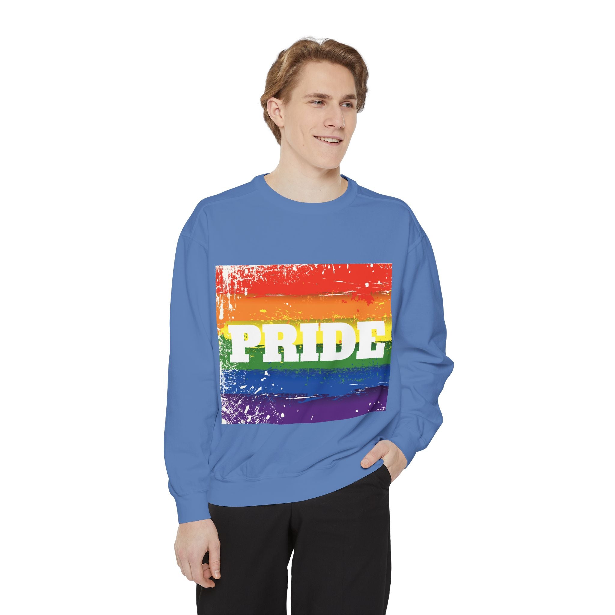 Pride Rainbow Unisex Garment-Dyed Sweatshirt