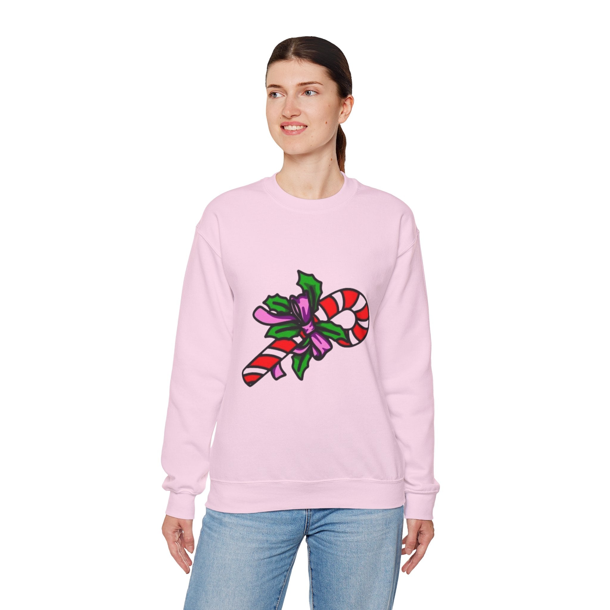 Festive Candy Cane Unisex Heavy Blend™ Crewneck Sweatshirt