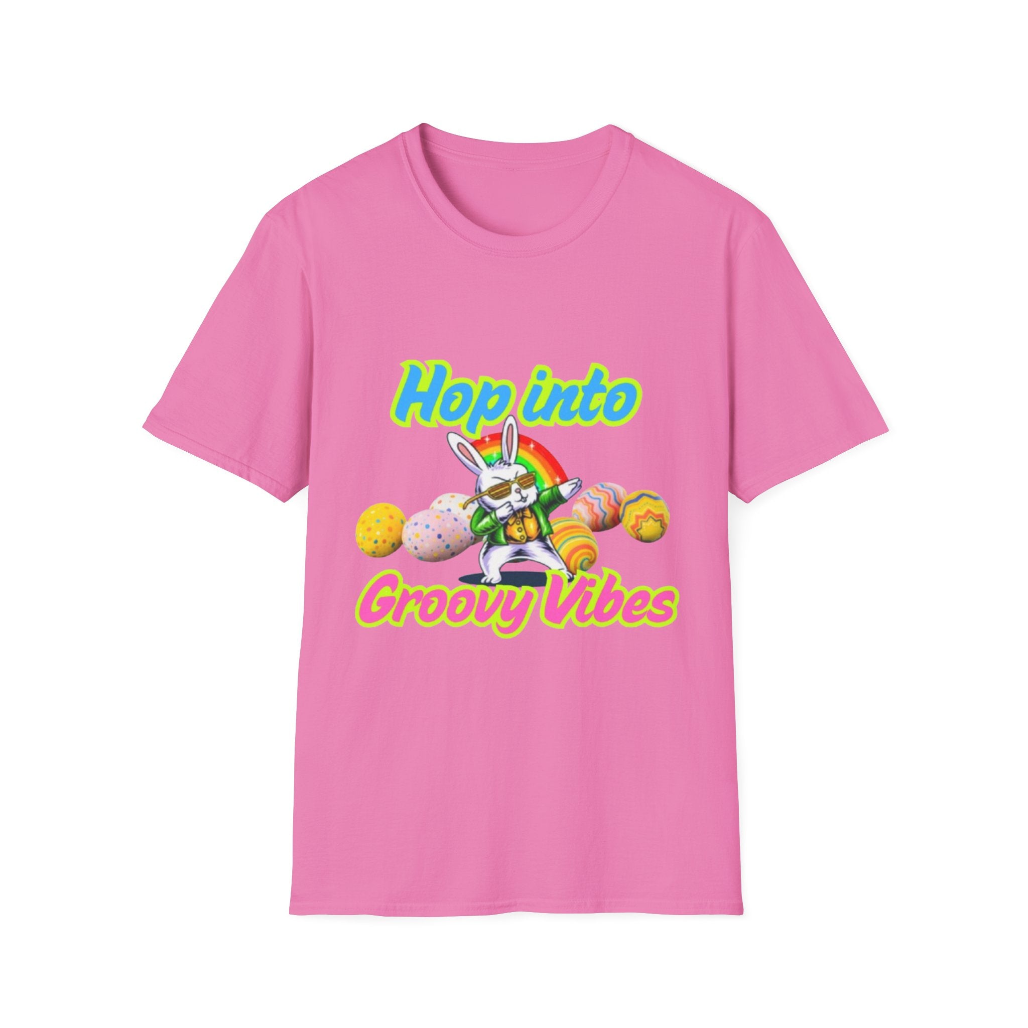 Hop Into Groovy Vibes Bunny Unisex Softstyle T-Shirt