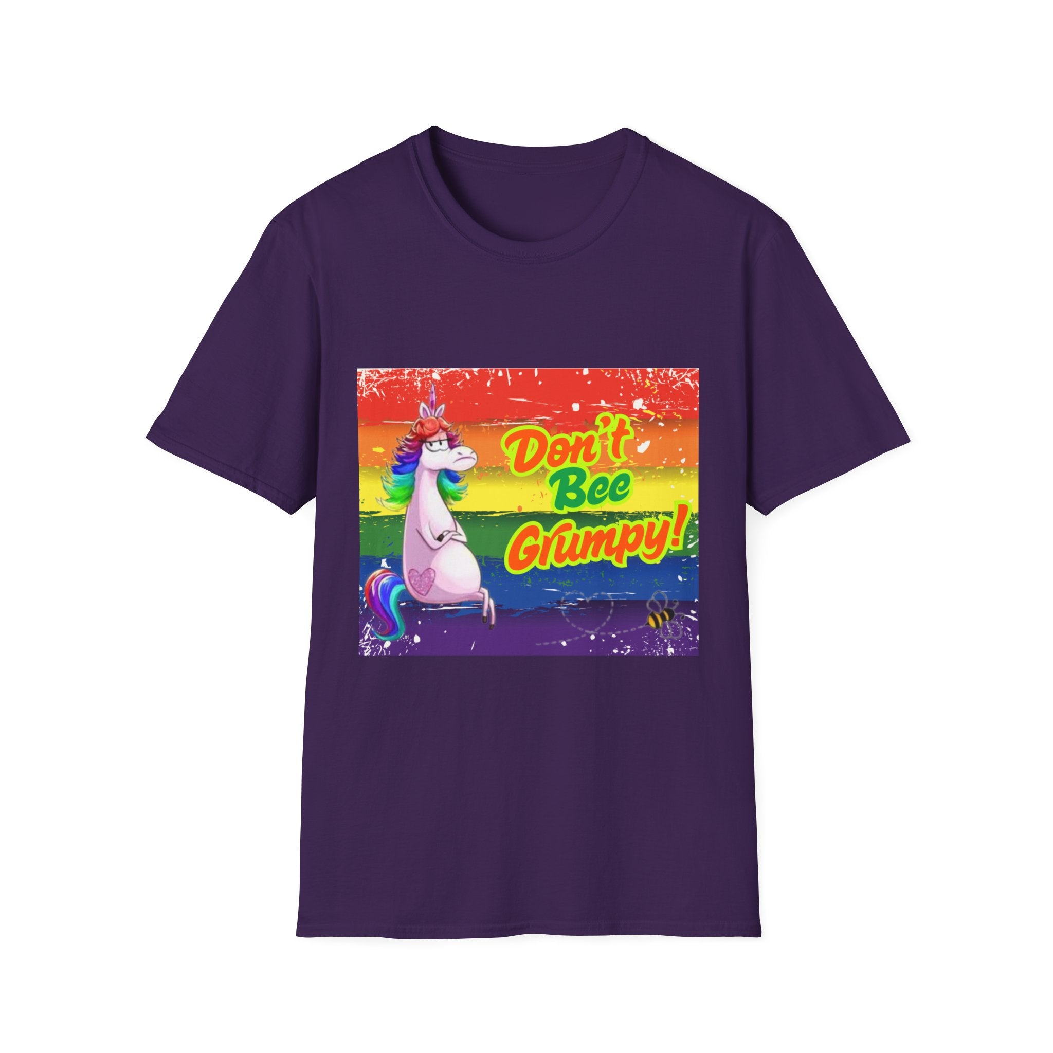 Don't Bee Grumpy Rainbow Unisex Softstyle T-Shirt