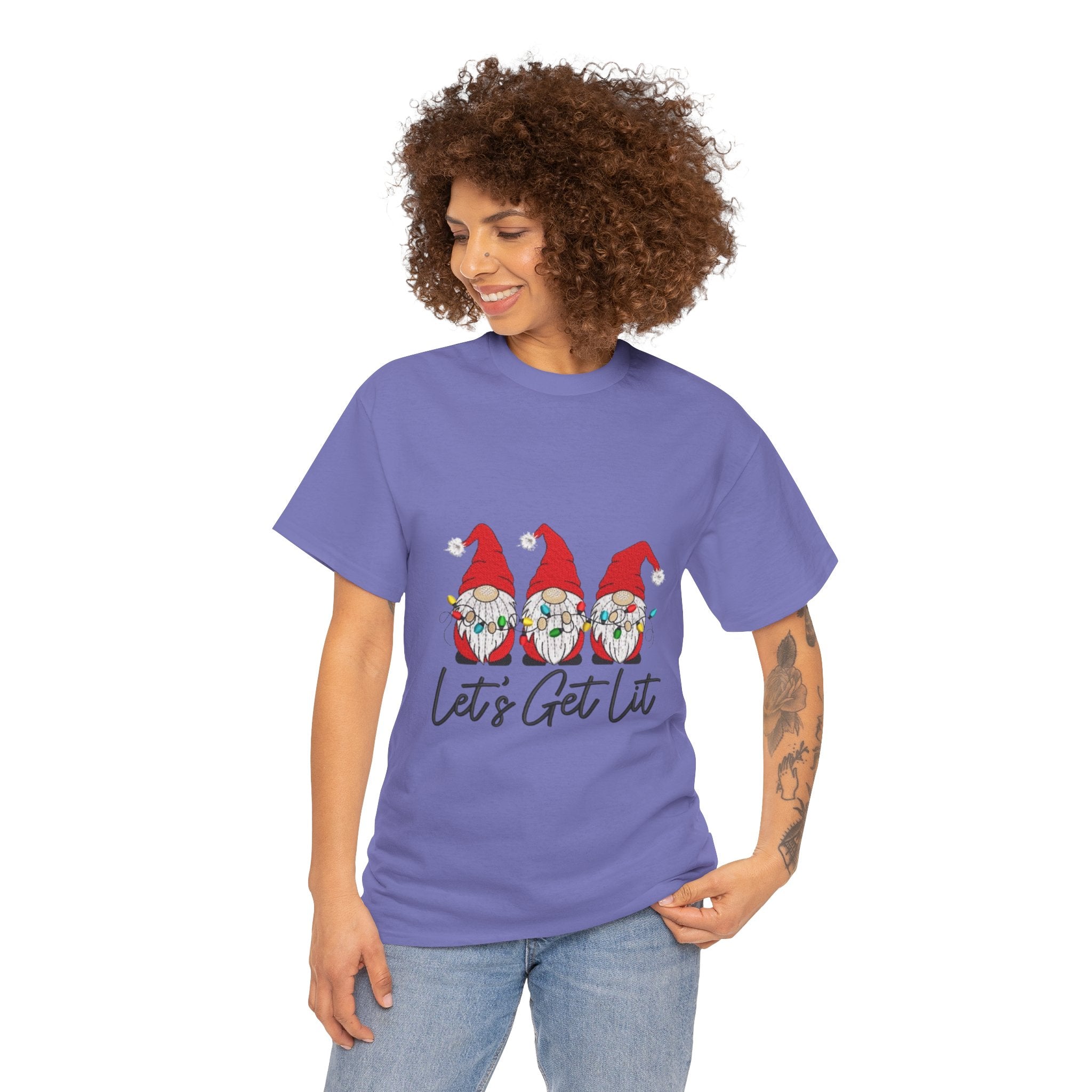 Let's Get Lit Gnome Unisex Heavy Cotton T-Shirt