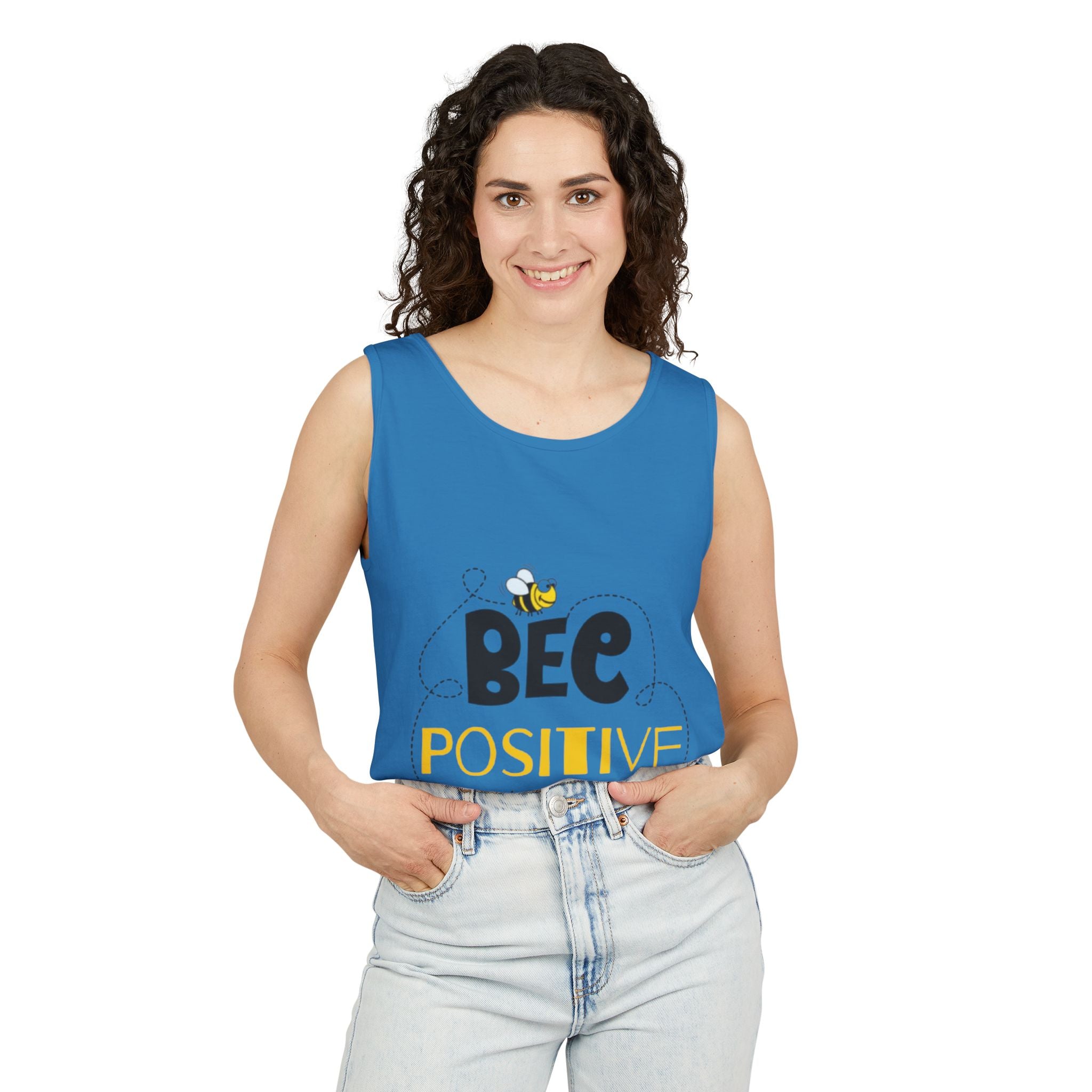 Bee Positive Unisex Garment-Dyed Tank Top
