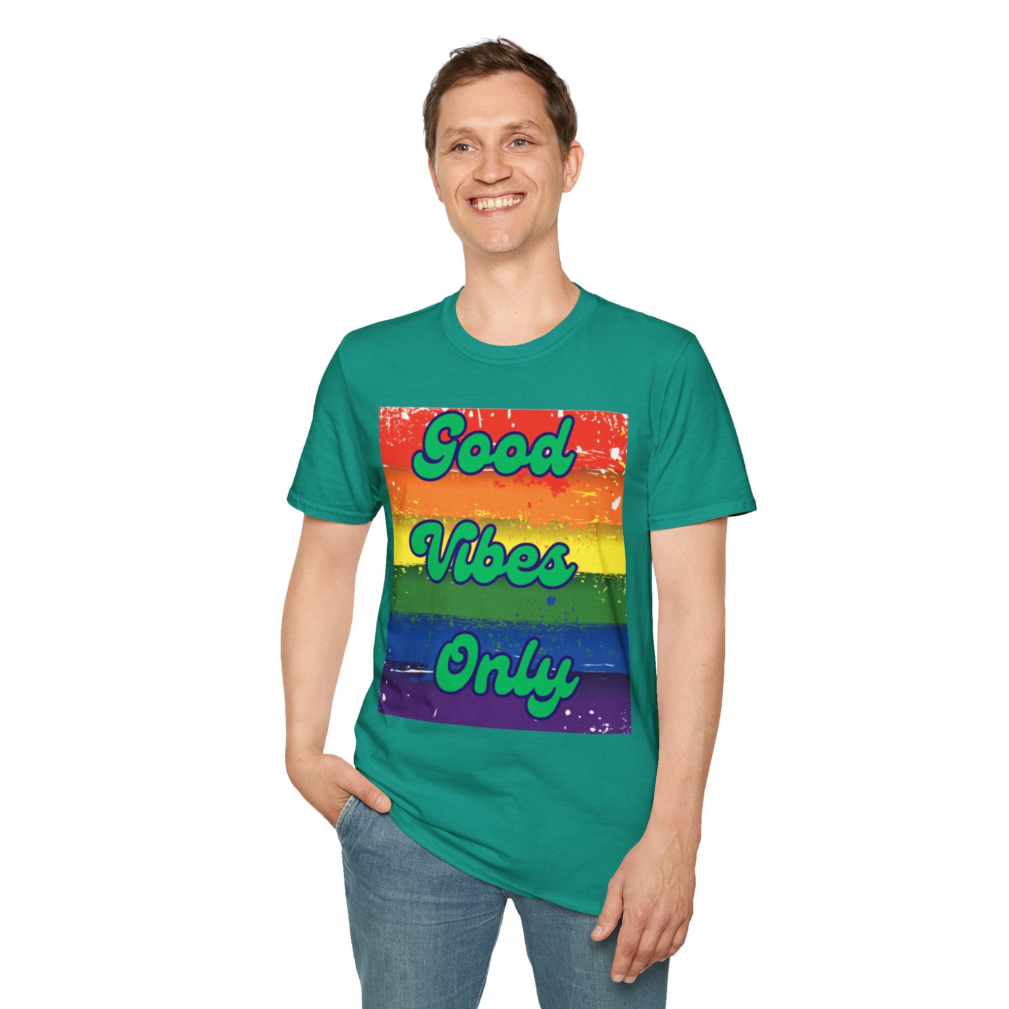 Good Vibes Only Green Unisex Softstyle T-Shirt