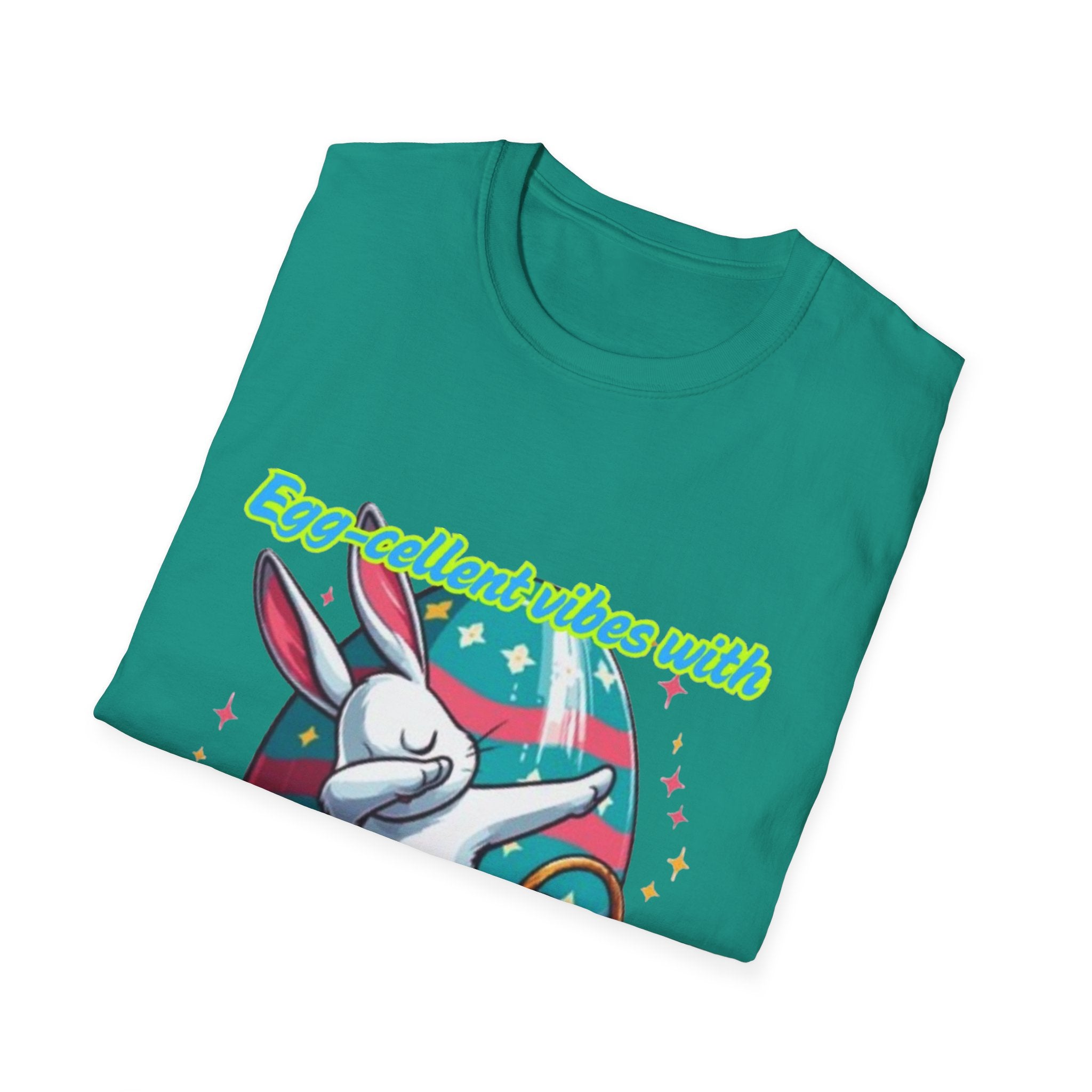 Egg-cellent Vibes With Bunny Style Unisex Softstyle T-Shirt