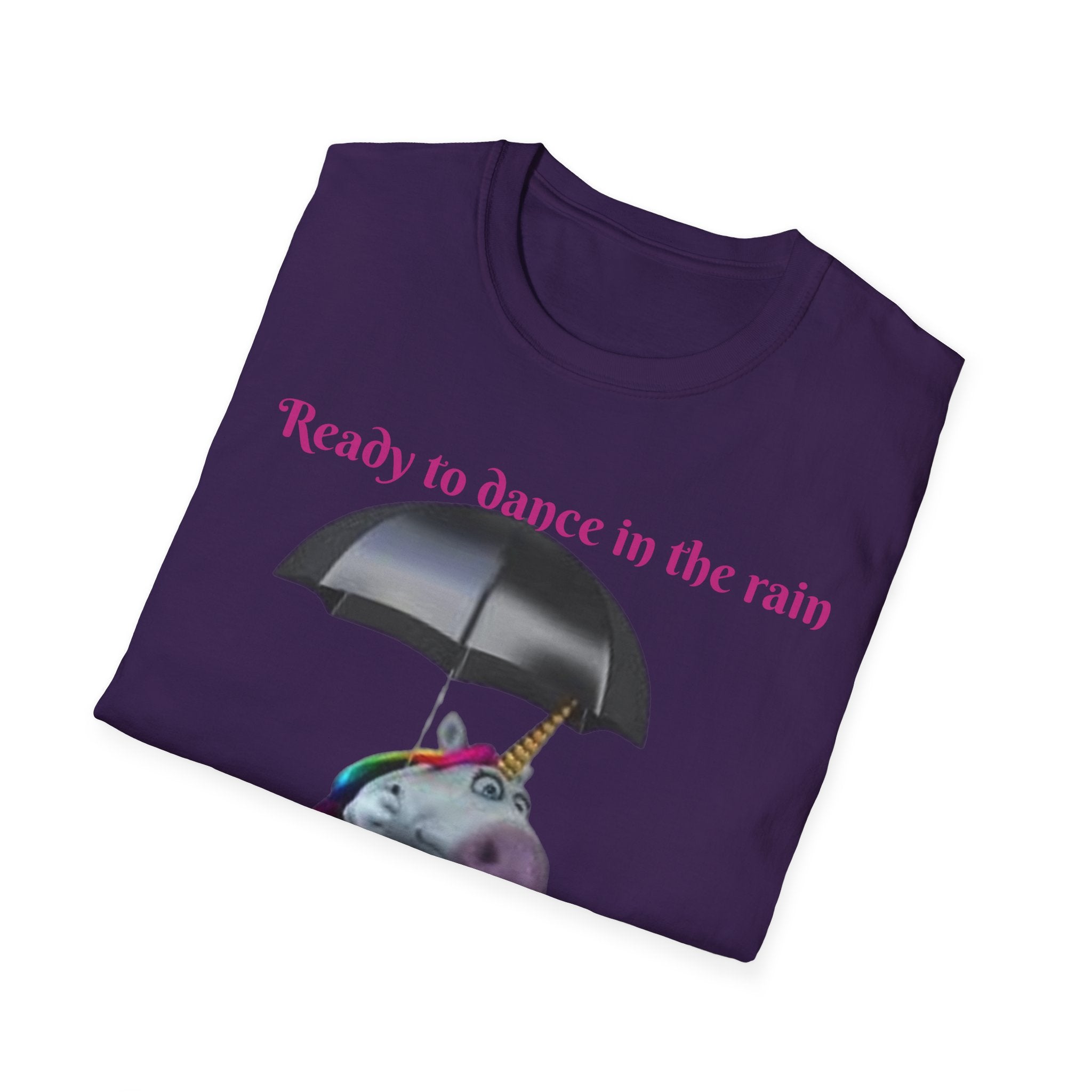 Ready to Dance In The Rain With A Splash Of Style Unicorn Unisex Softstyle T-Shirt