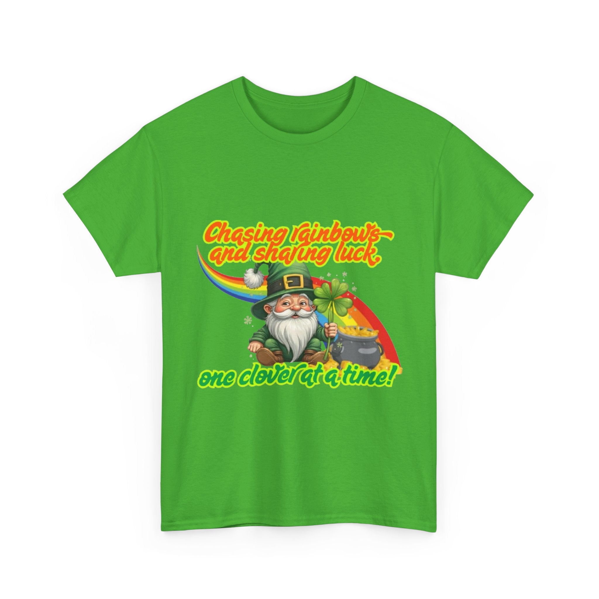 Chasing Rainbows And Sharing Luck, One Clover At A Time! Unisex Heavy Cotton T-Shirt