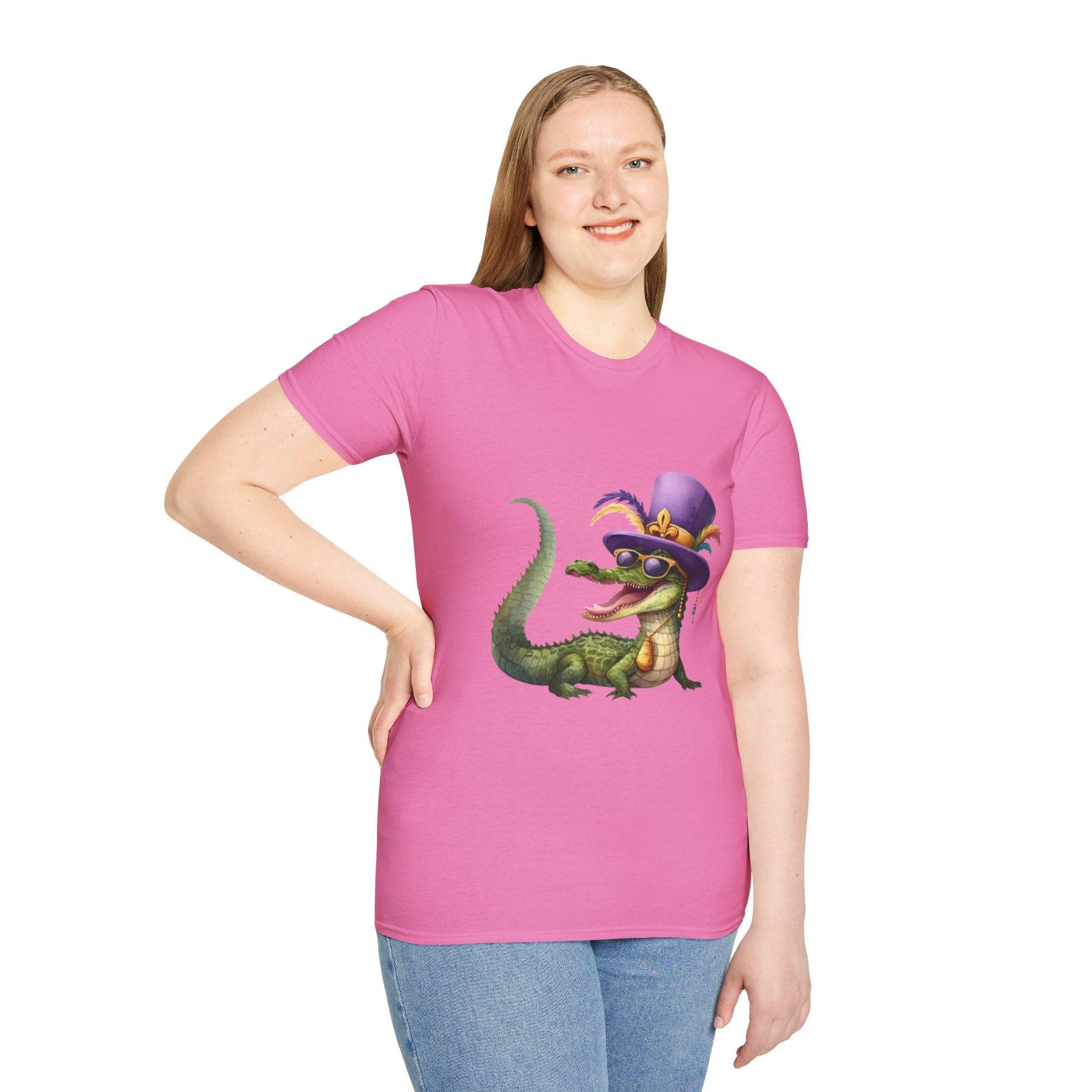 Mardi Gras Alligator Unisex Softstyle T-Shirt