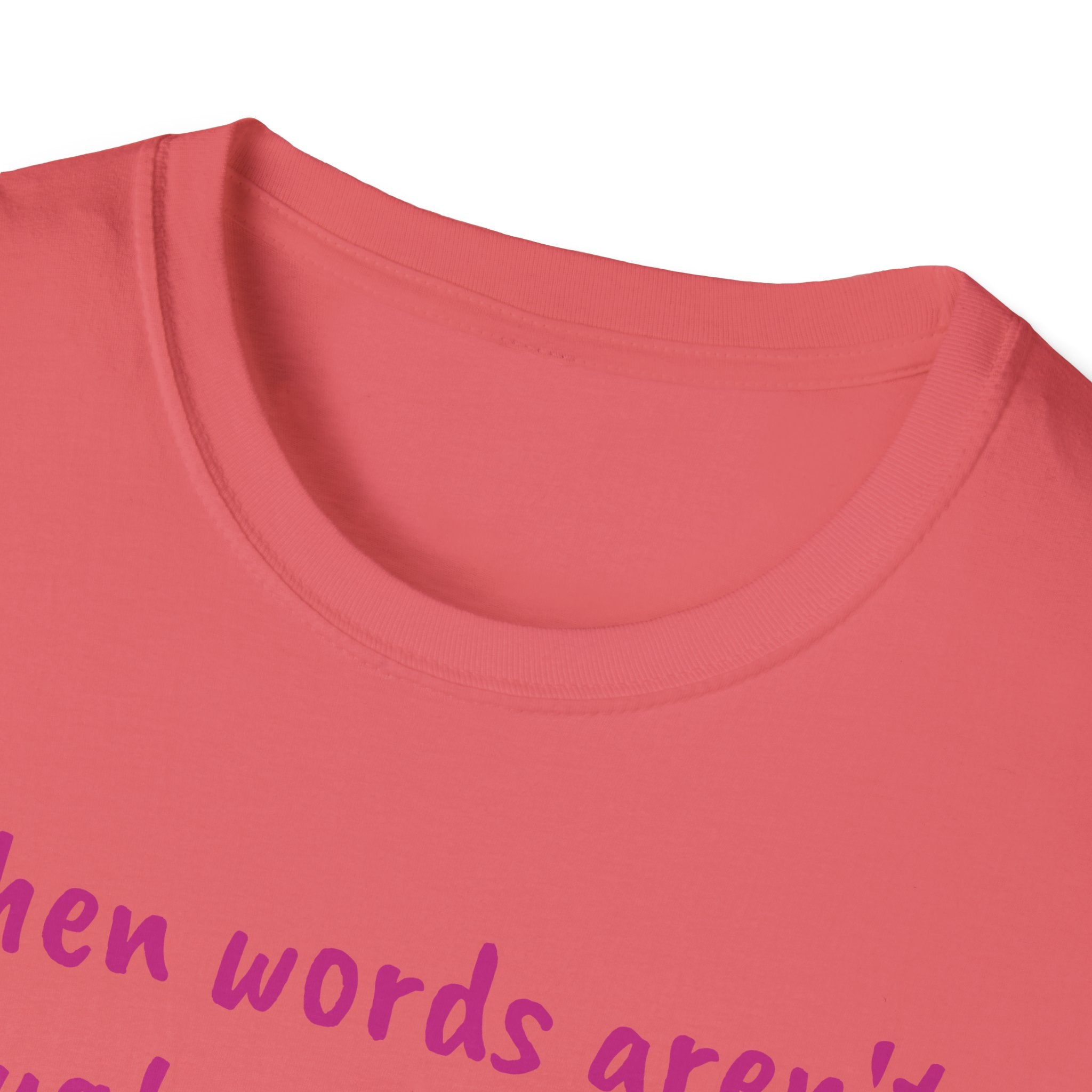 When Words Aren’t Enough, Give Flowers Unicorn Unisex Softstyle T-Shirt
