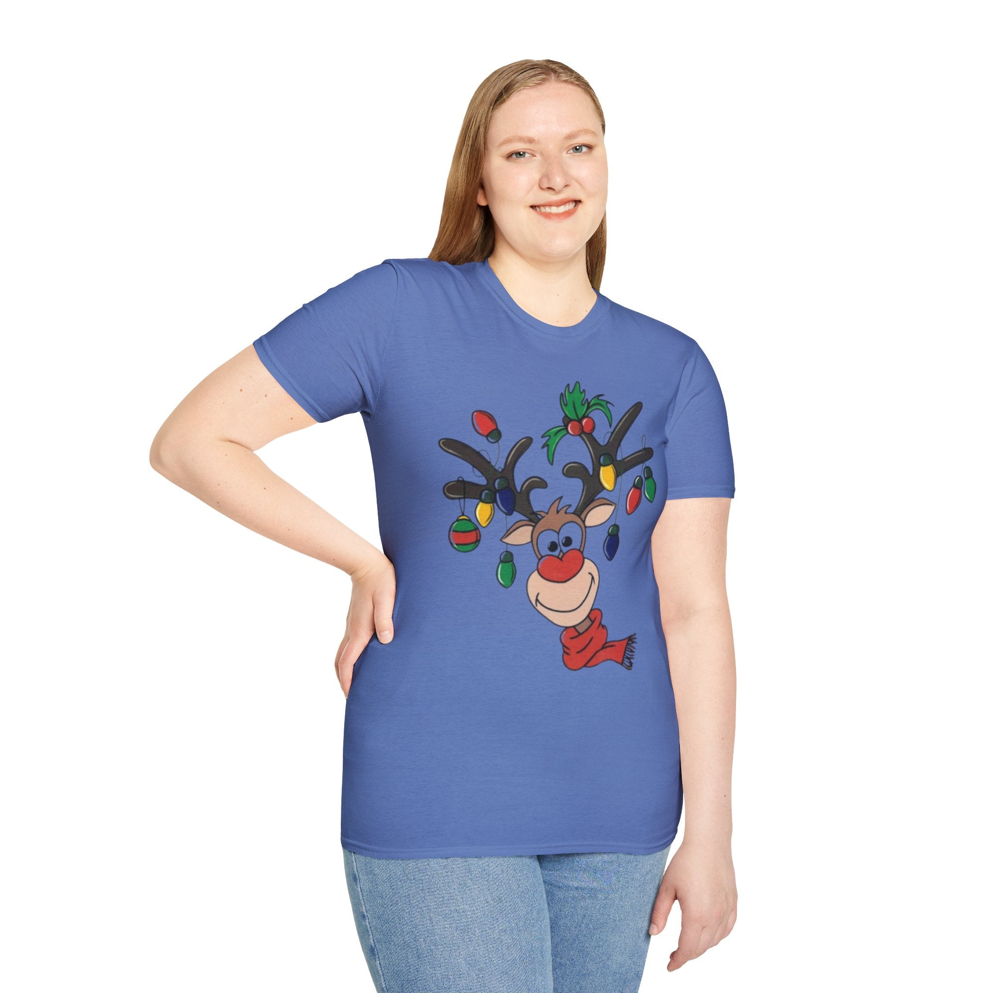 Festive Reindeer Unisex Softstyle T-Shirt