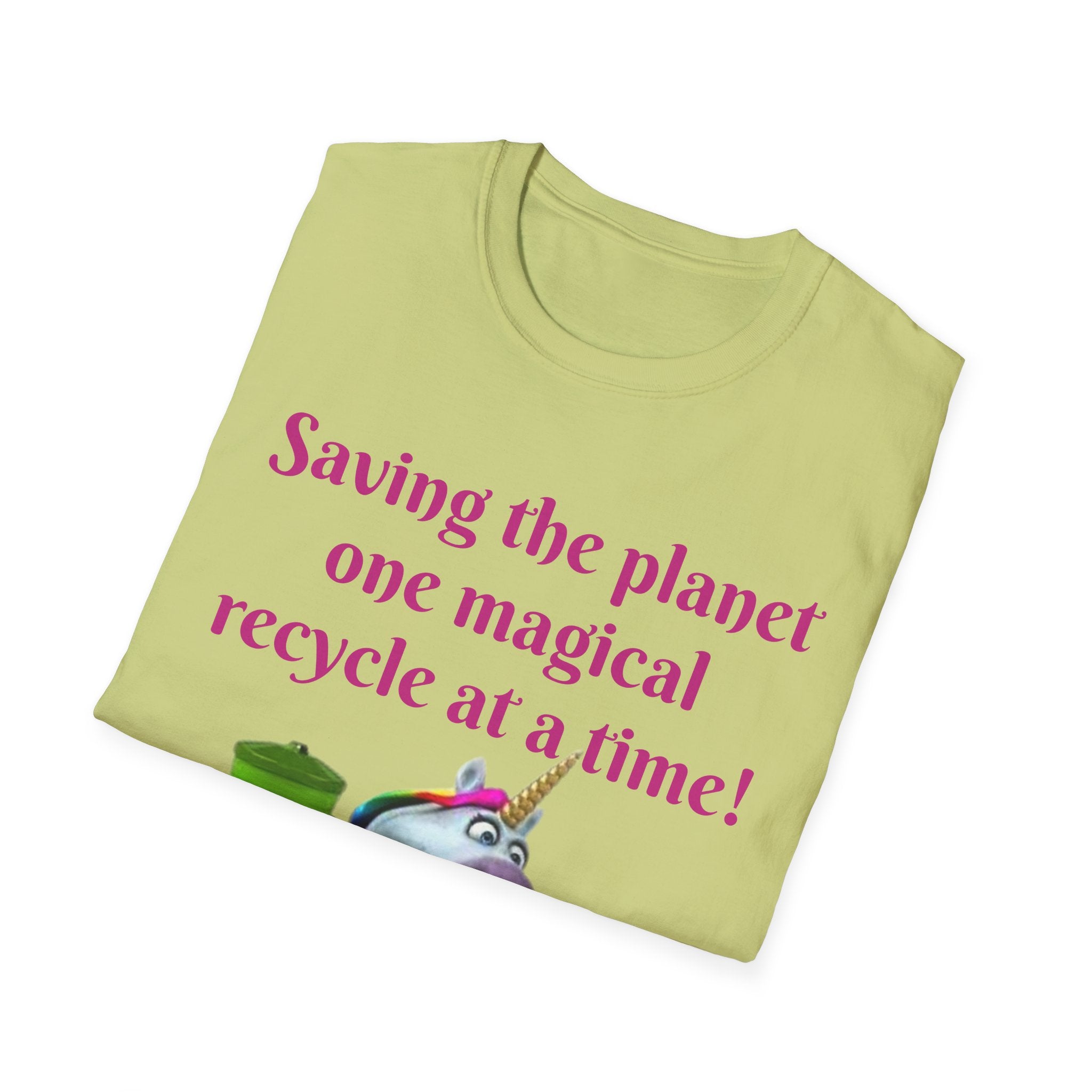 Saving The Planet One Magical Recycle At A Time! Unicorn Unisex Softstyle T-Shirt