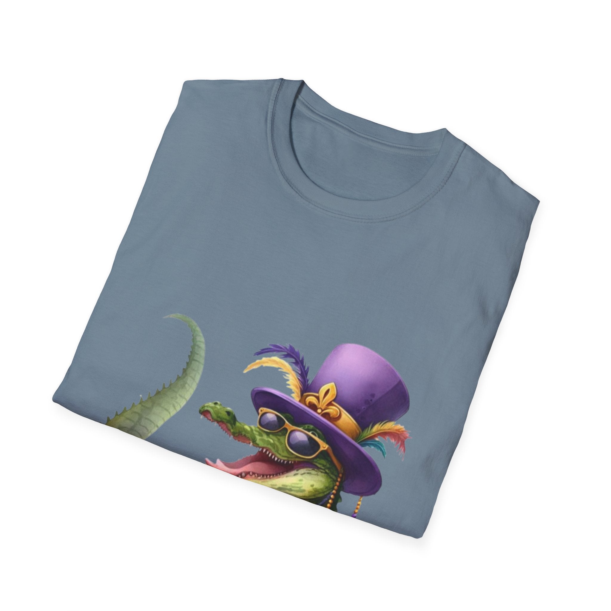 Mardi Gras Alligator Unisex Softstyle T-Shirt