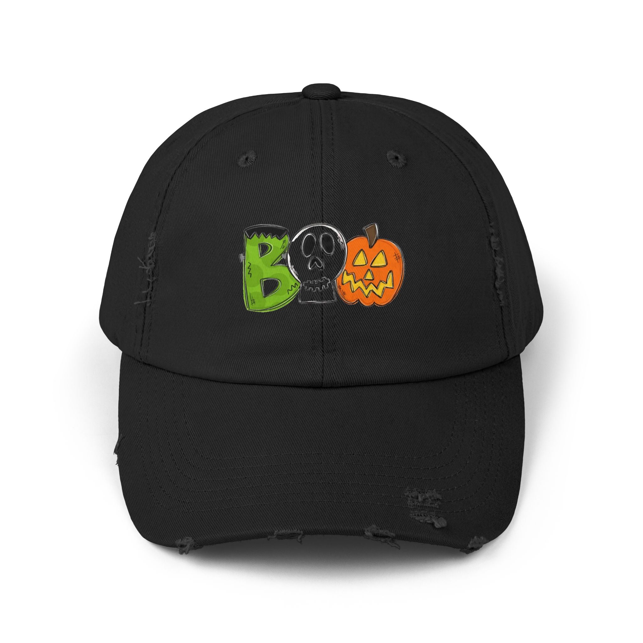 Halloween BOO Unisex Distressed Cap