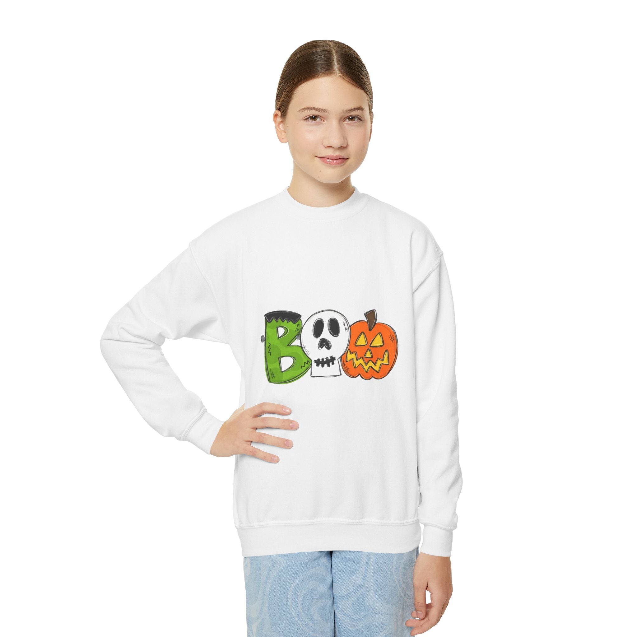 Halloween BOO Youth Crewneck Sweatshirt