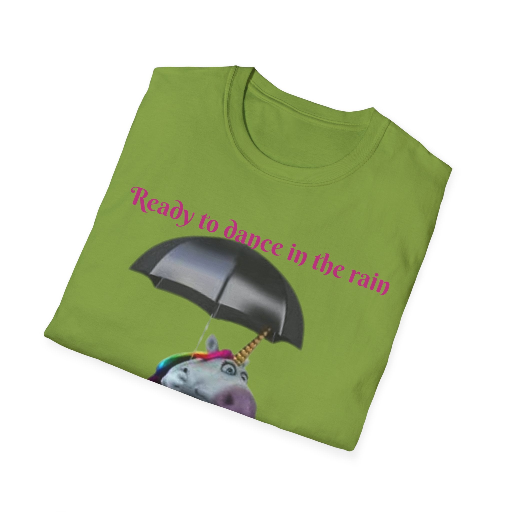 Ready to Dance In The Rain With A Splash Of Style Unicorn Unisex Softstyle T-Shirt