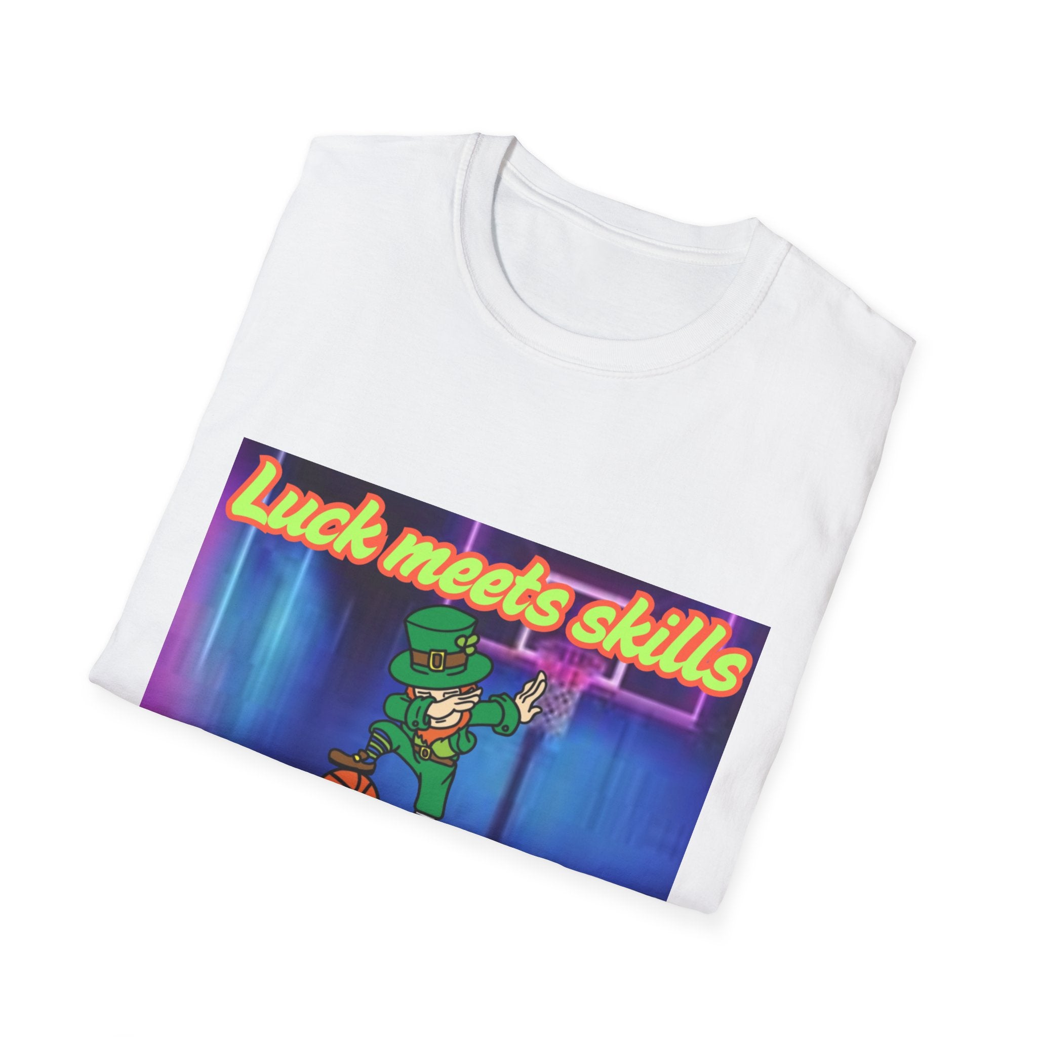 Luck Meets Skills Dabbing Into A Slam Dunk! Unisex Softstyle T-Shirt