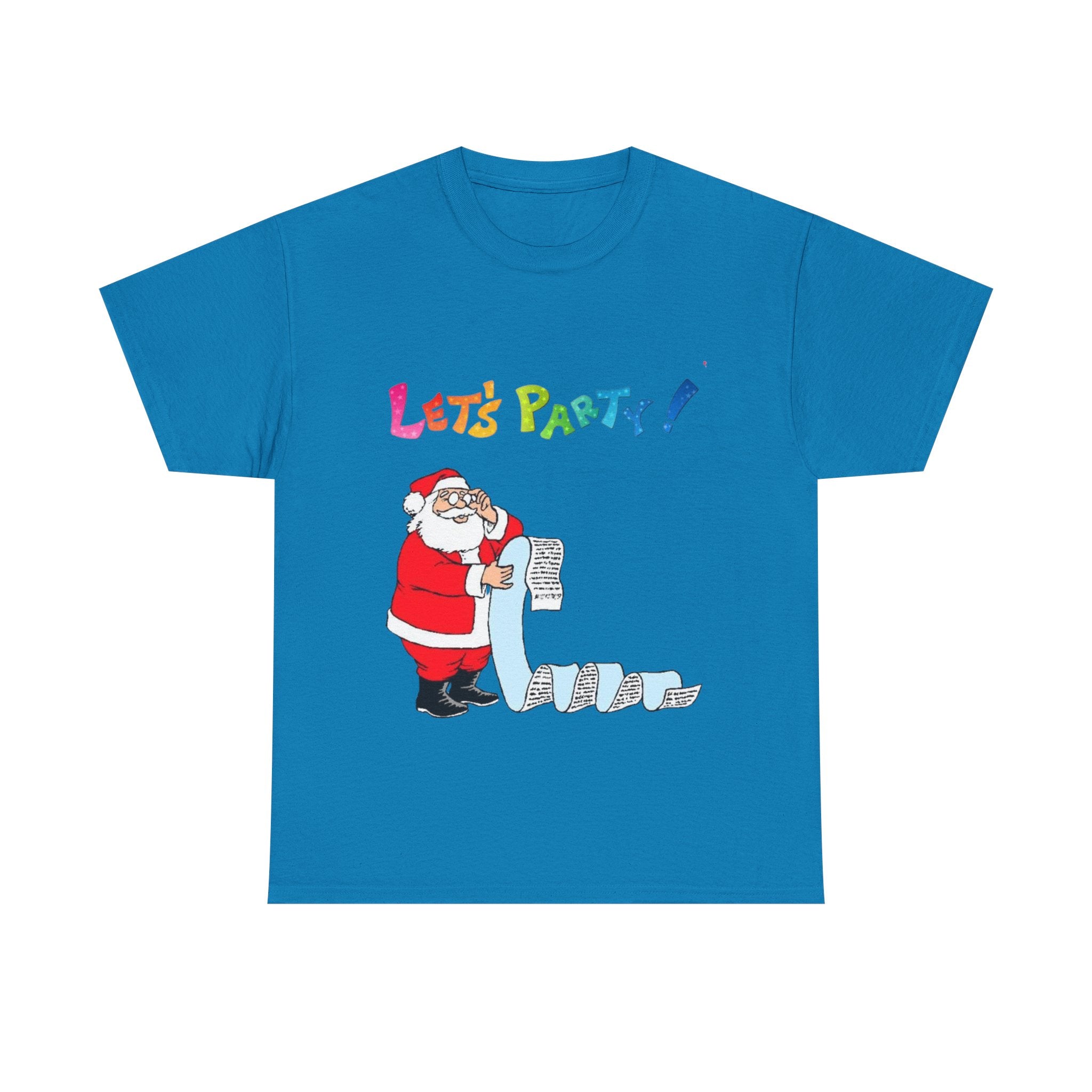 Let's Party! Santa Checking His List Unisex Heavy Cotton T-Shirt