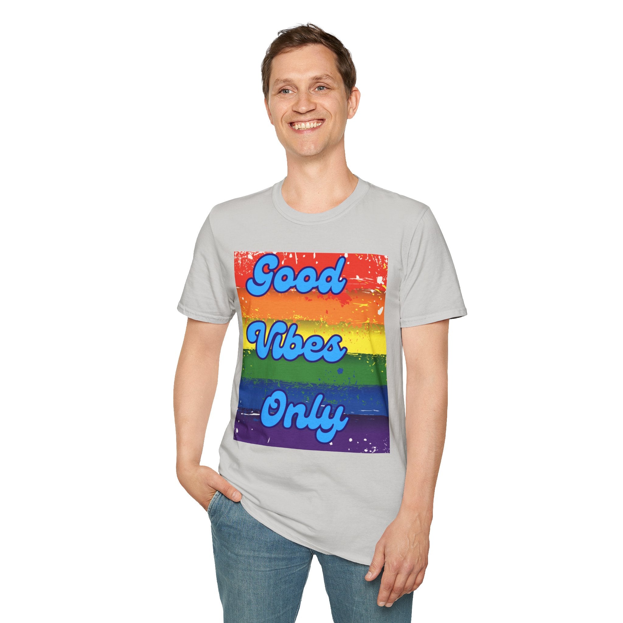 Good Vibes Only Blue Unisex Softstyle T-Shirt