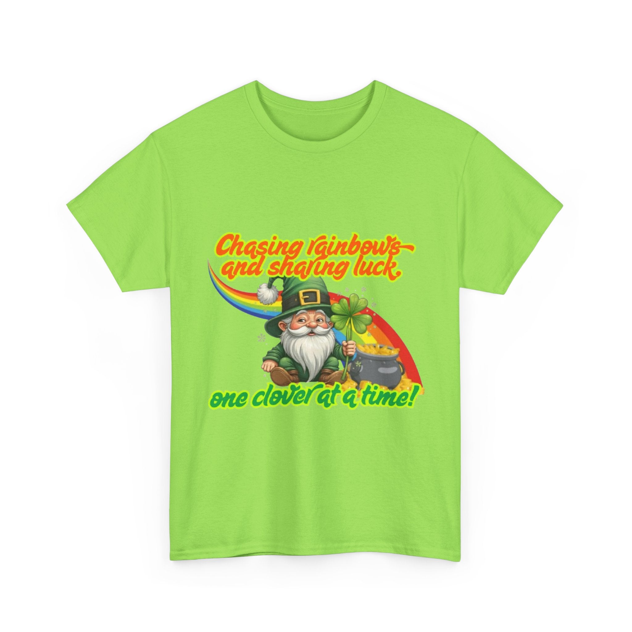 Chasing Rainbows And Sharing Luck, One Clover At A Time! Unisex Heavy Cotton T-Shirt