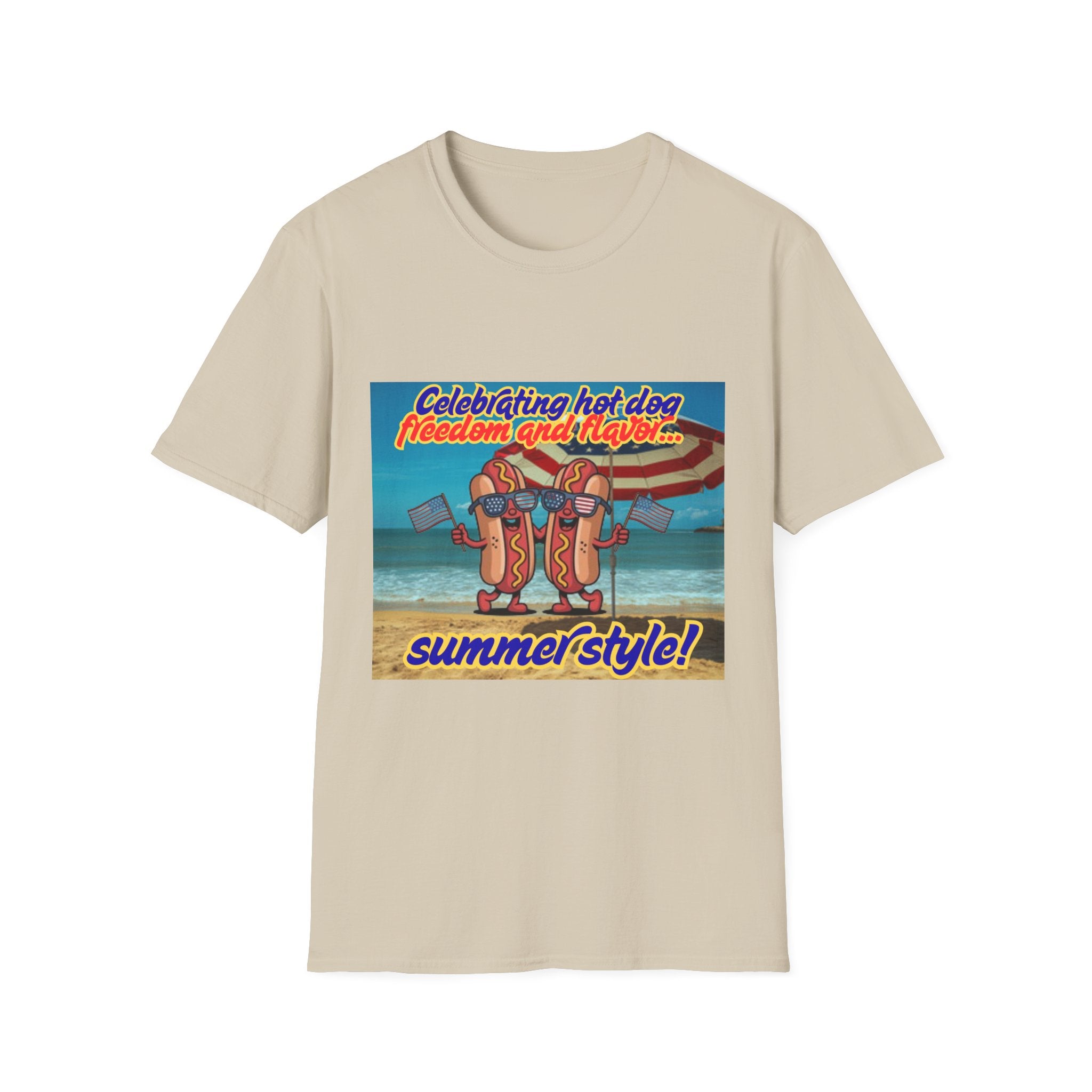 Celebrating Hot Dog Freedom And Flavor Summer Style! Unisex Softstyle T-Shirt