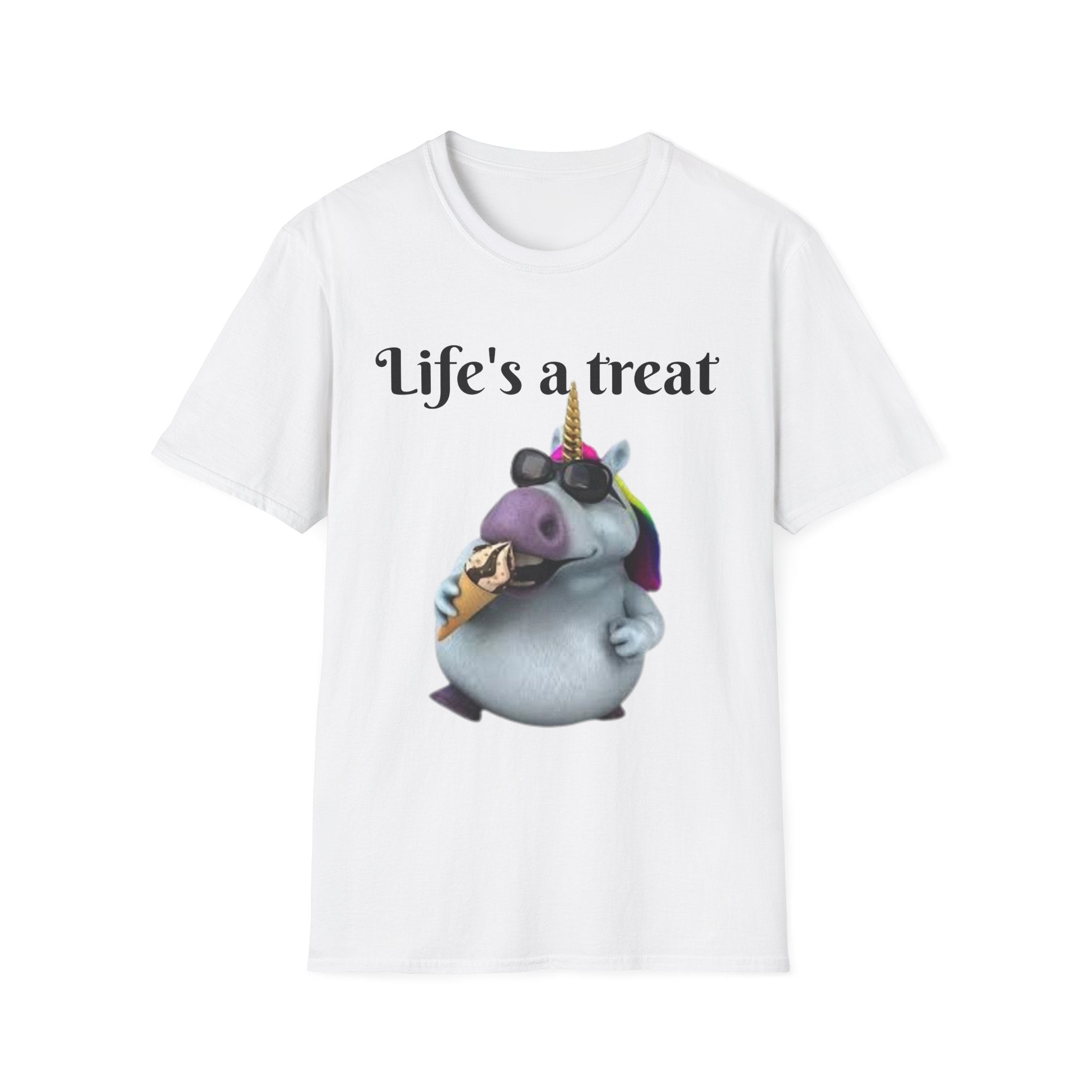 Life's A Treat Unicorn Unisex Softstyle T-Shirt