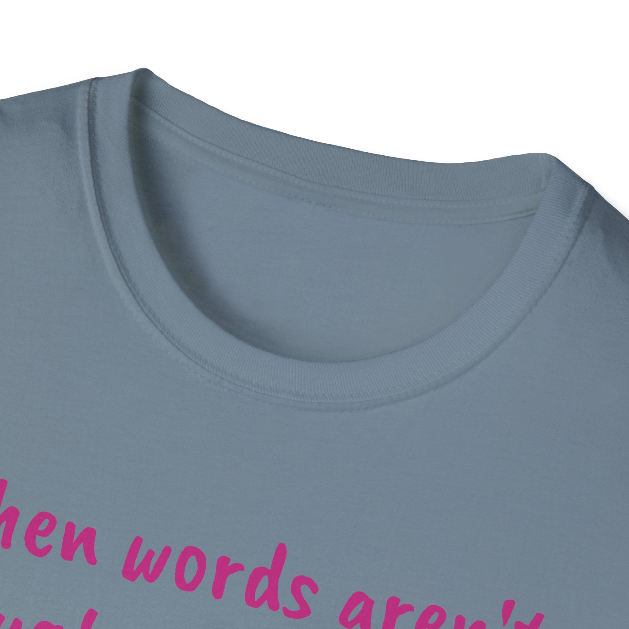 When Words Aren’t Enough, Give Flowers Unicorn Unisex Softstyle T-Shirt