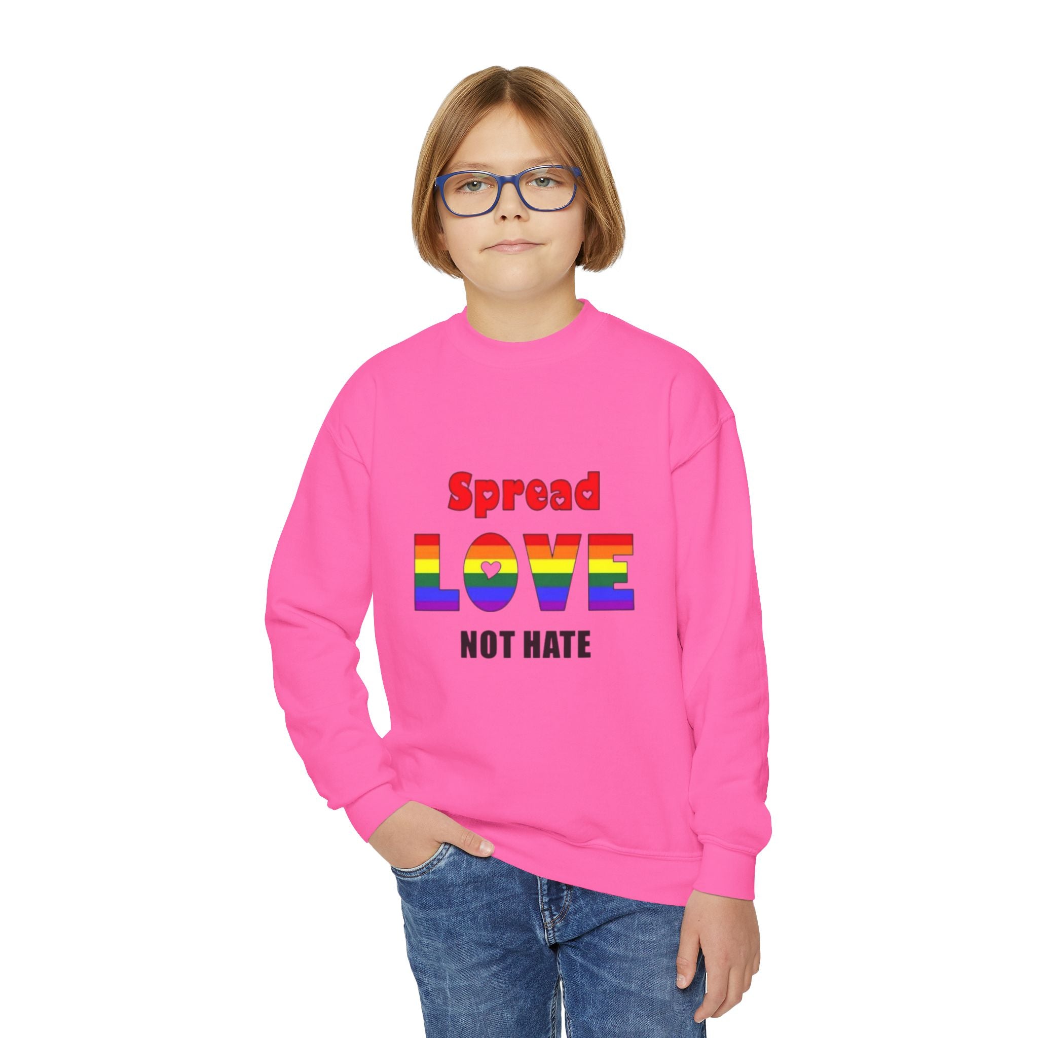 Spread Love Not Hate Youth Crewneck Sweatshirt