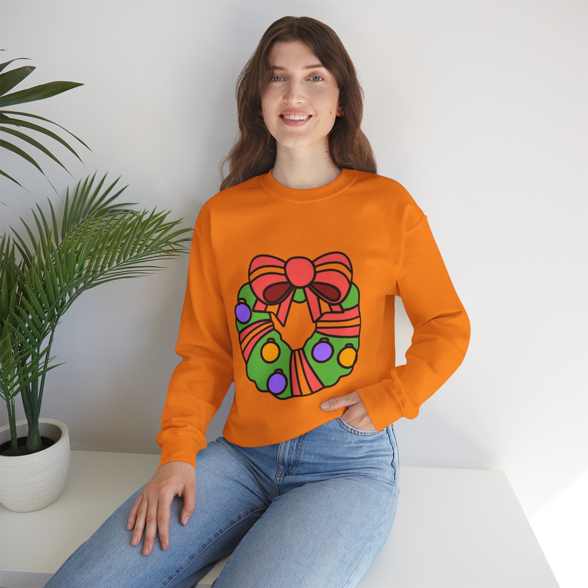 Holiday Wreath Unisex Heavy Blend™ Crewneck Sweatshirt