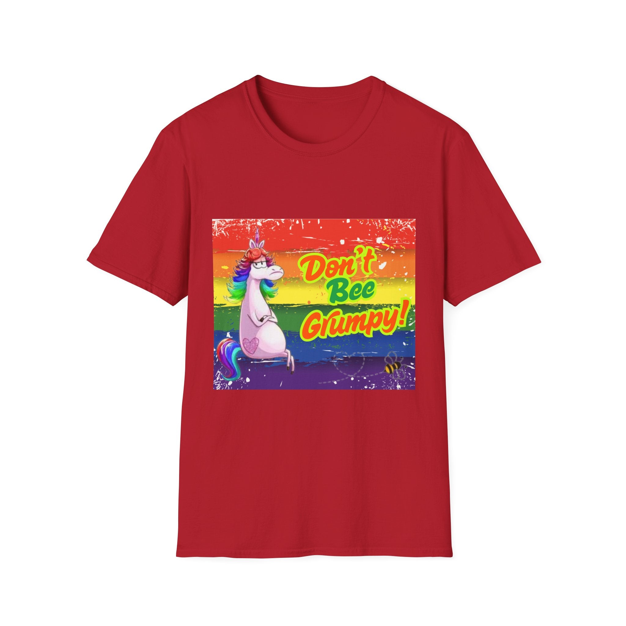 Don't Bee Grumpy Rainbow Unisex Softstyle T-Shirt