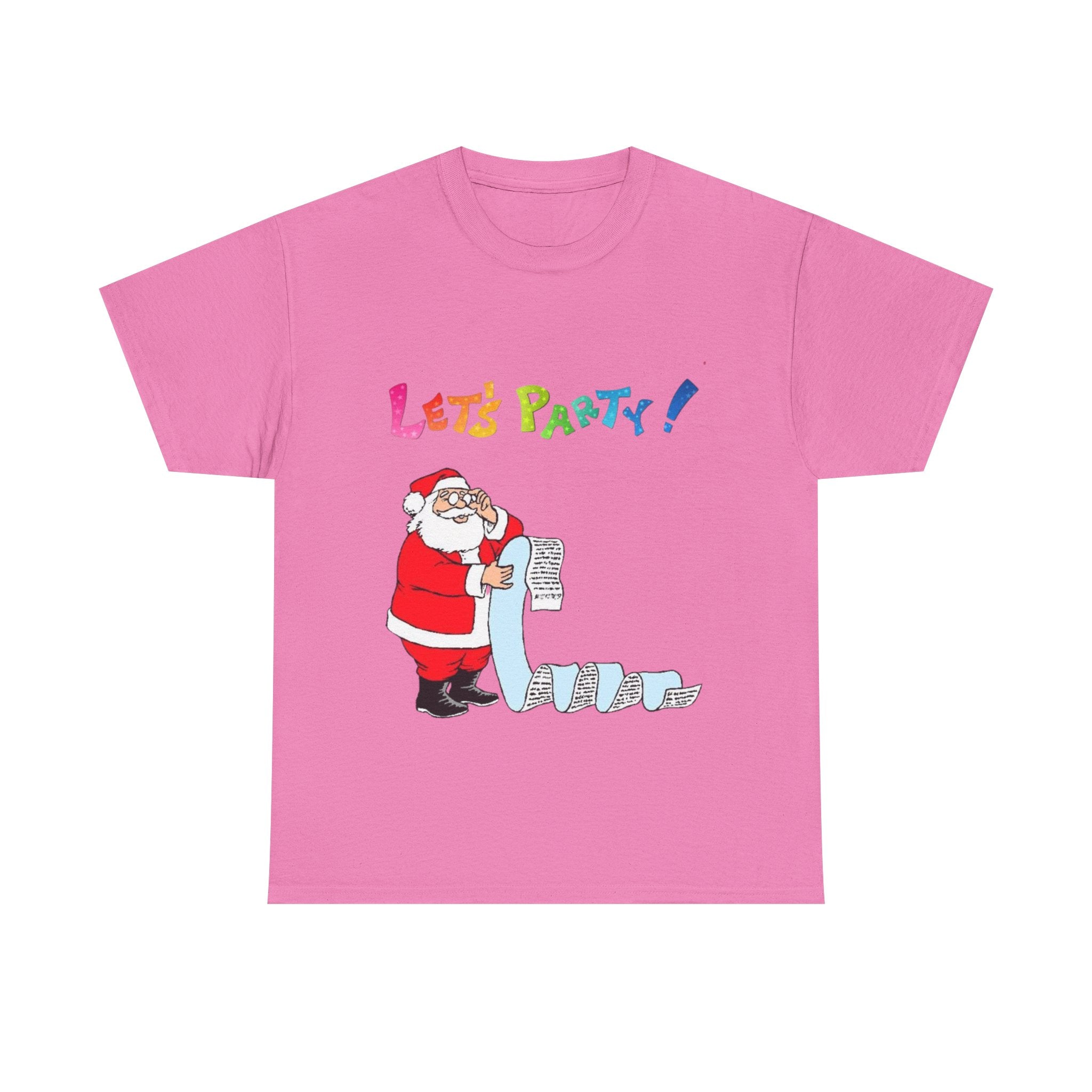 Let's Party! Santa Checking His List Unisex Heavy Cotton T-Shirt