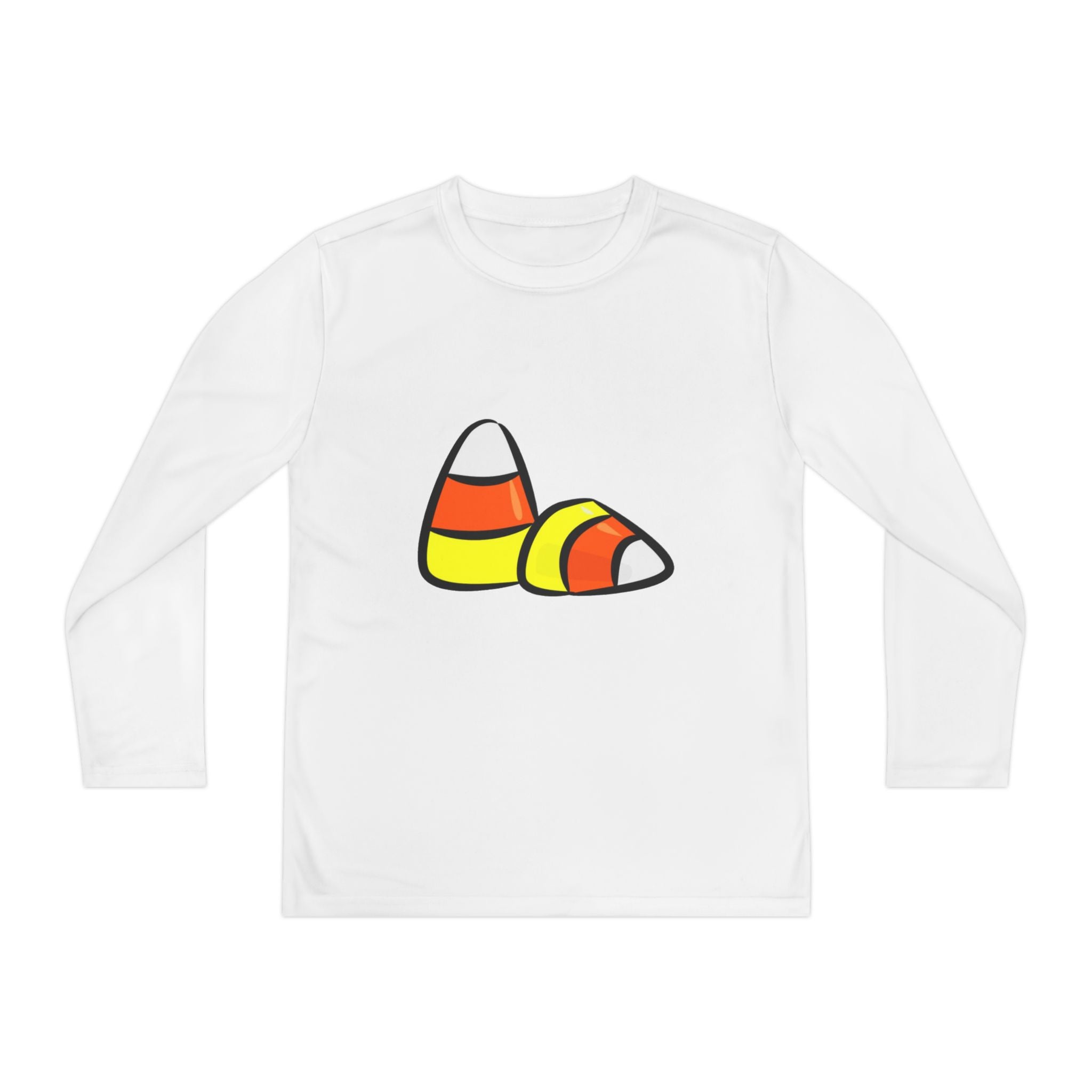 Halloween Candy Corn Youth Long Sleeve Competitor T-Shirt