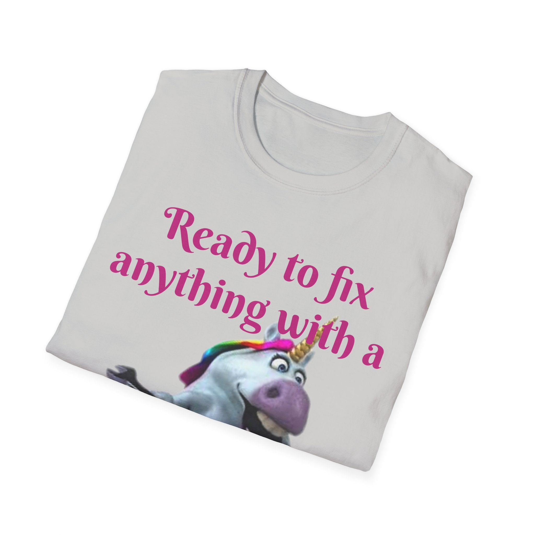 Ready To Fix Anything With A Sprinkle Of Magic Unicorn Unisex Softstyle T-Shirt